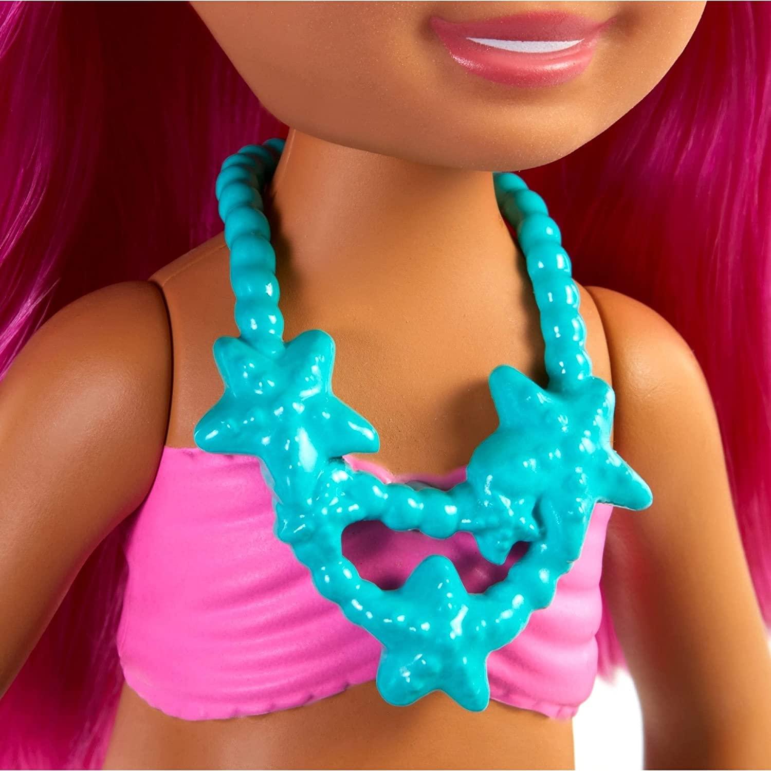 Barbie Dreamtopia Chelsea Mermaid Doll, 6.5-inch with Pink Hair and Tail, Multicolor - BumbleToys - 5-7 Years, Barbie, Fashion Dolls & Accessories, Girls, Mermaid, Pre-Order