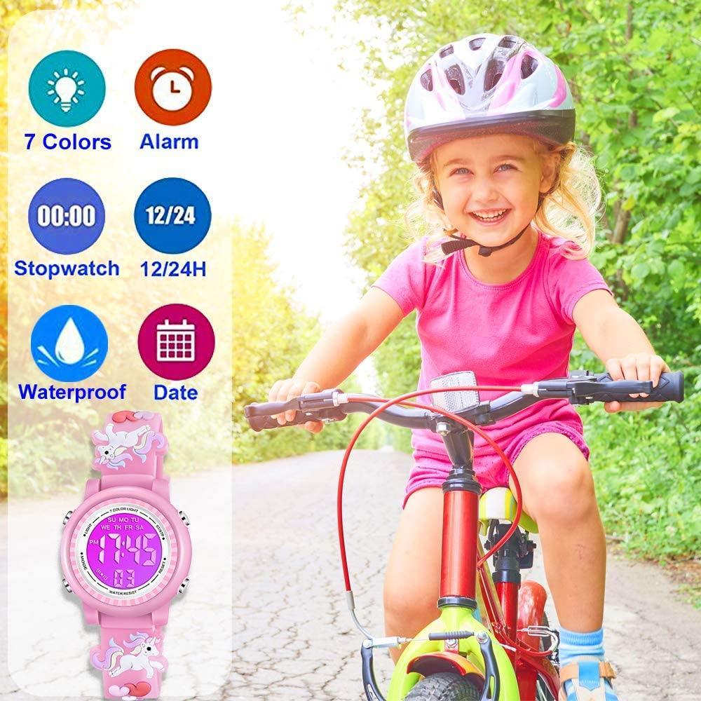 Kids Watches Waterproof 3D Cute Cartoon Digital Girl Watch - White - BumbleToys - 5-7 Years, Girls, OXE, Pre-Order, Wrist Watches