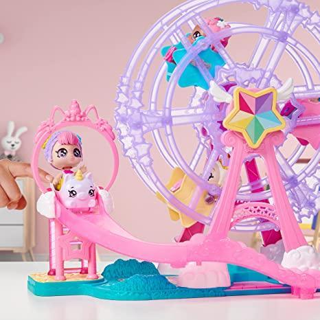 Kindi Kids Minis Collectible Ferris Wheel and Posable Bobble Head Figurine 2pc - BumbleToys - 5-7 Years, Fashion Dolls & Accessories, Girls, Kindi Kids, Pre-Order