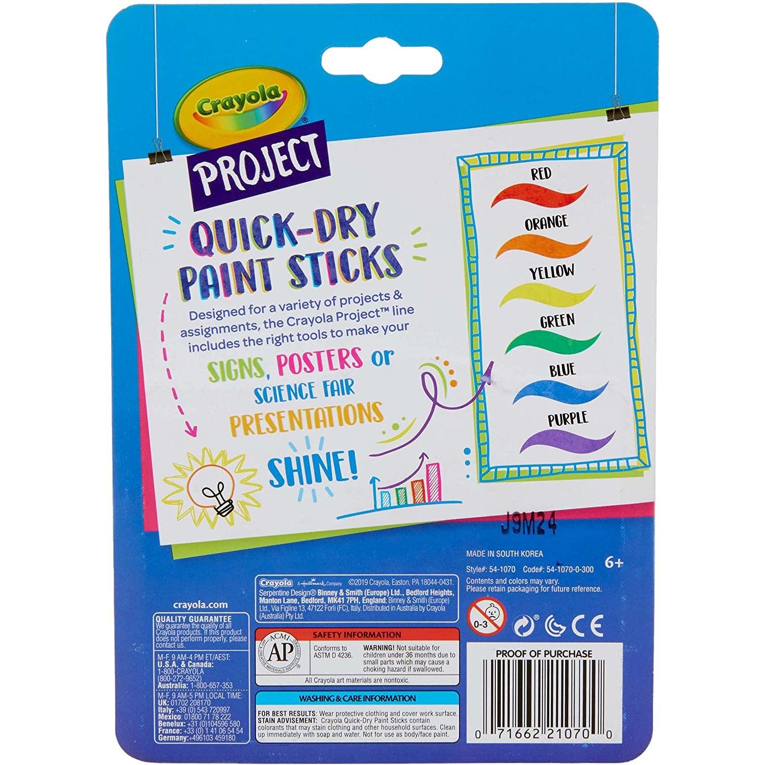 Crayola Paint Sticks 6 pcs - BumbleToys - 3+ years, Boys, Drawing & Painting, Eagle Plus, Girls