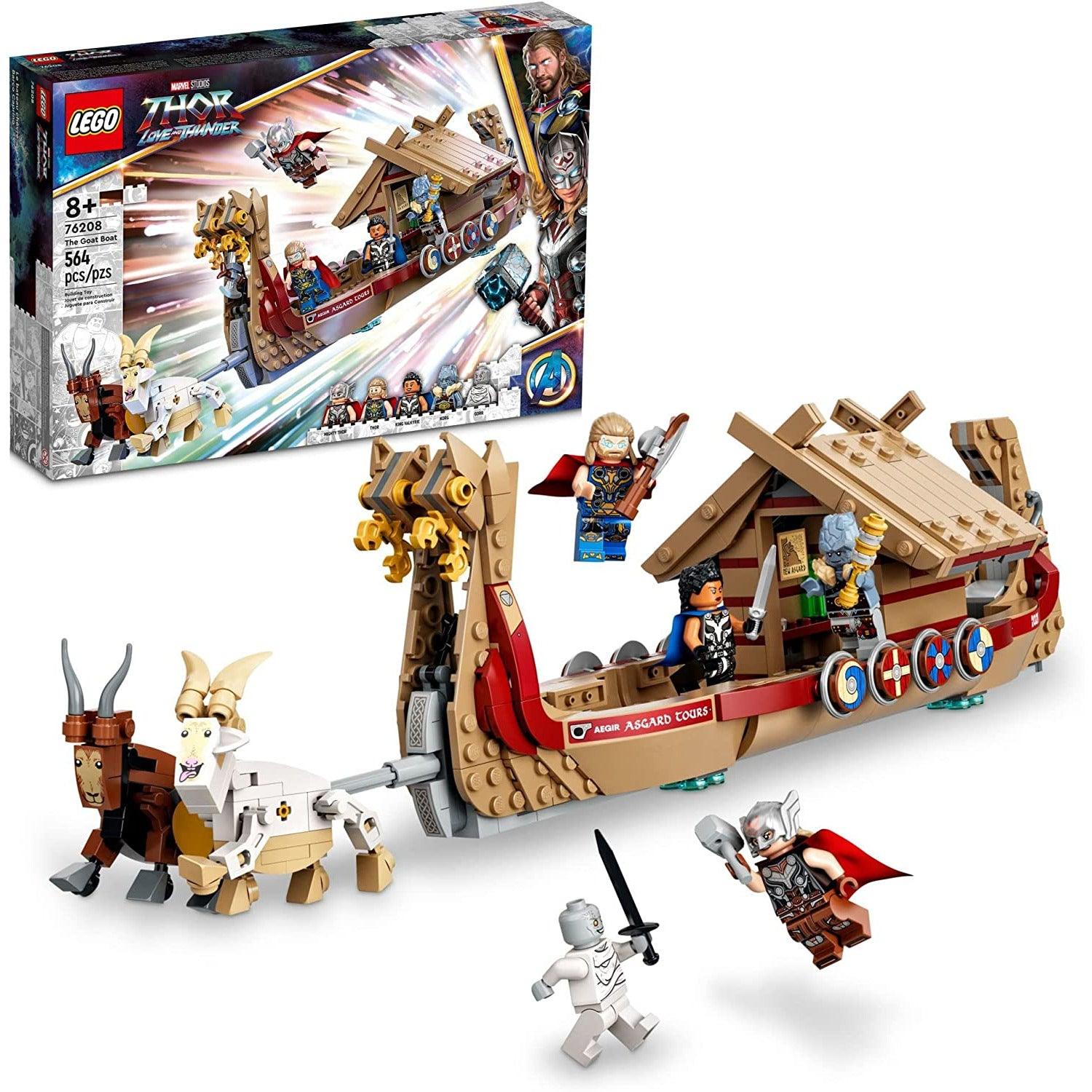 LEGO Marvel The Goat Boat 76208 Building Kit; Collectible Thor Construction Toy with 5 Minifigures for Kids Aged 8+ (564 Pieces) - BumbleToys - 8+ Years, Action Figures, Avengers, Boys, Figures, LEGO, Marvel, OXE, Pre-Order, Thor