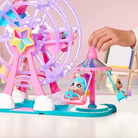 Kindi Kids Minis Collectible Ferris Wheel and Posable Bobble Head Figurine 2pc - BumbleToys - 5-7 Years, Fashion Dolls & Accessories, Girls, Kindi Kids, Pre-Order