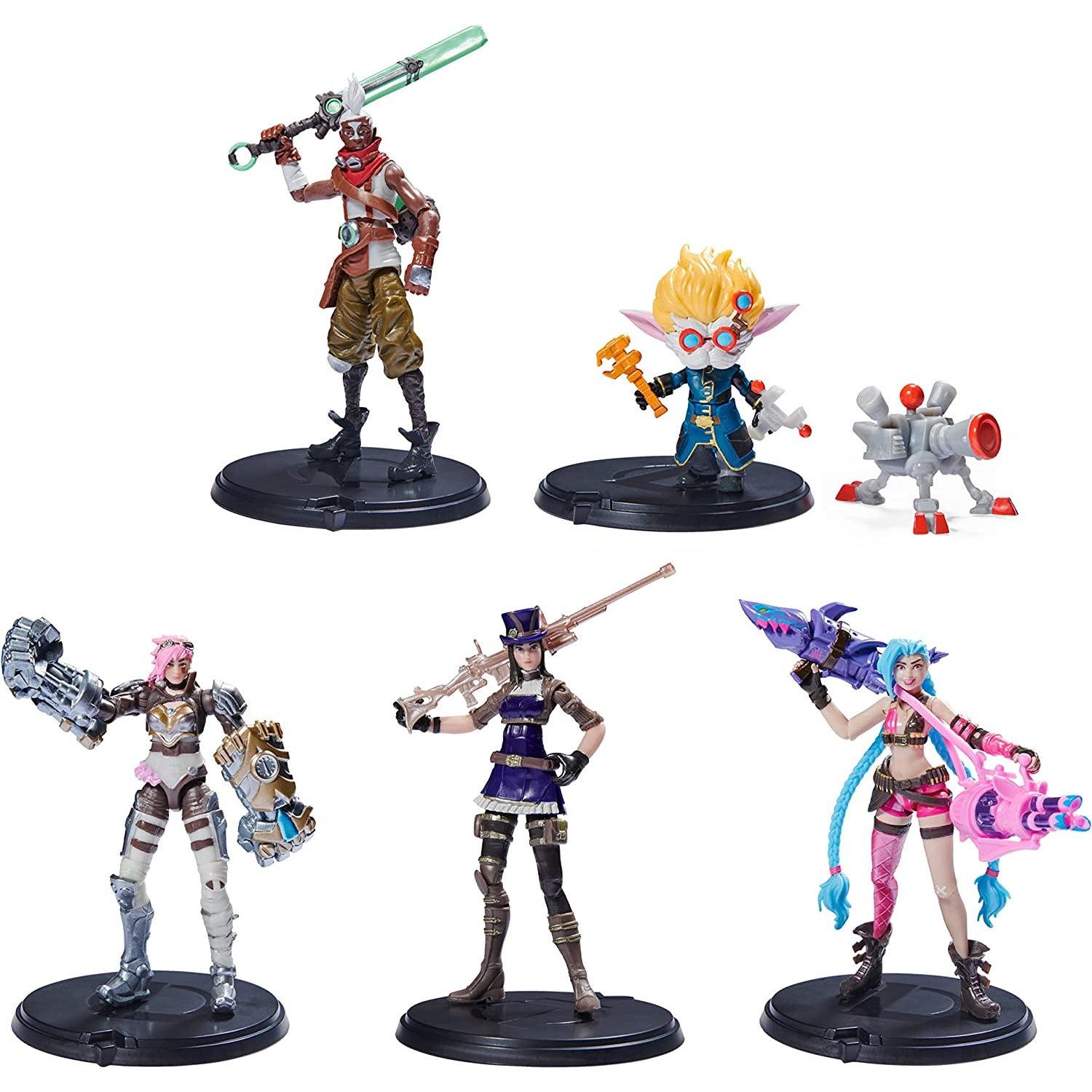 League of Legends, Dual Cities Pack w/ Exclusive Jinx, Heimerdinger, Vi, Caitlyn, and Ekko, 4-Inch - BumbleToys - 5-7 Years, Boys, Characters, collectible, collectors, EXO, Figures, LEAGUE OF LEGENDS