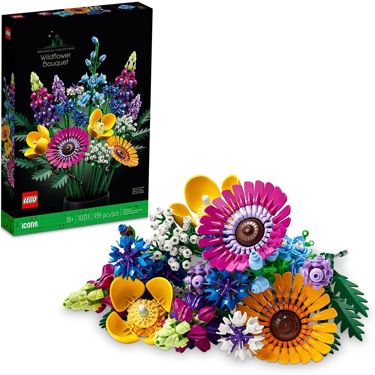 LEGO Icons Wildflower Bouquet 10313 Artificial Flowers with Poppies and Lavender, Valentines Day Gift for Adults, Unique Home Décor, Botanical Collection (939 Pieces) - BumbleToys - 14 Years & Up, 8+ Years, Girls, Icons, LEGO, OXE, Pre-Order, Wildflower
