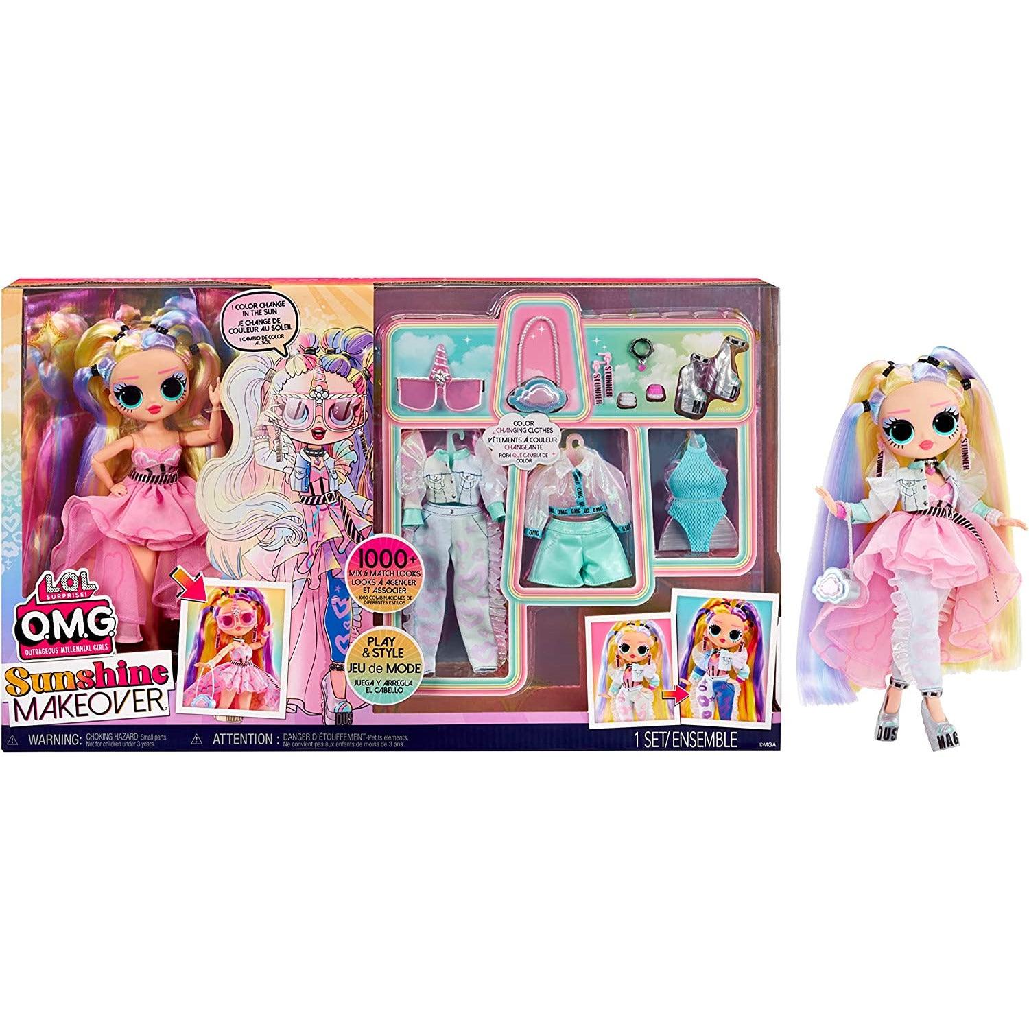 LOL Surprise OMG Sunshine Color Change Stellar Gurl Fashion Doll with Color Change Hair and Fashions and Multiple Surprises