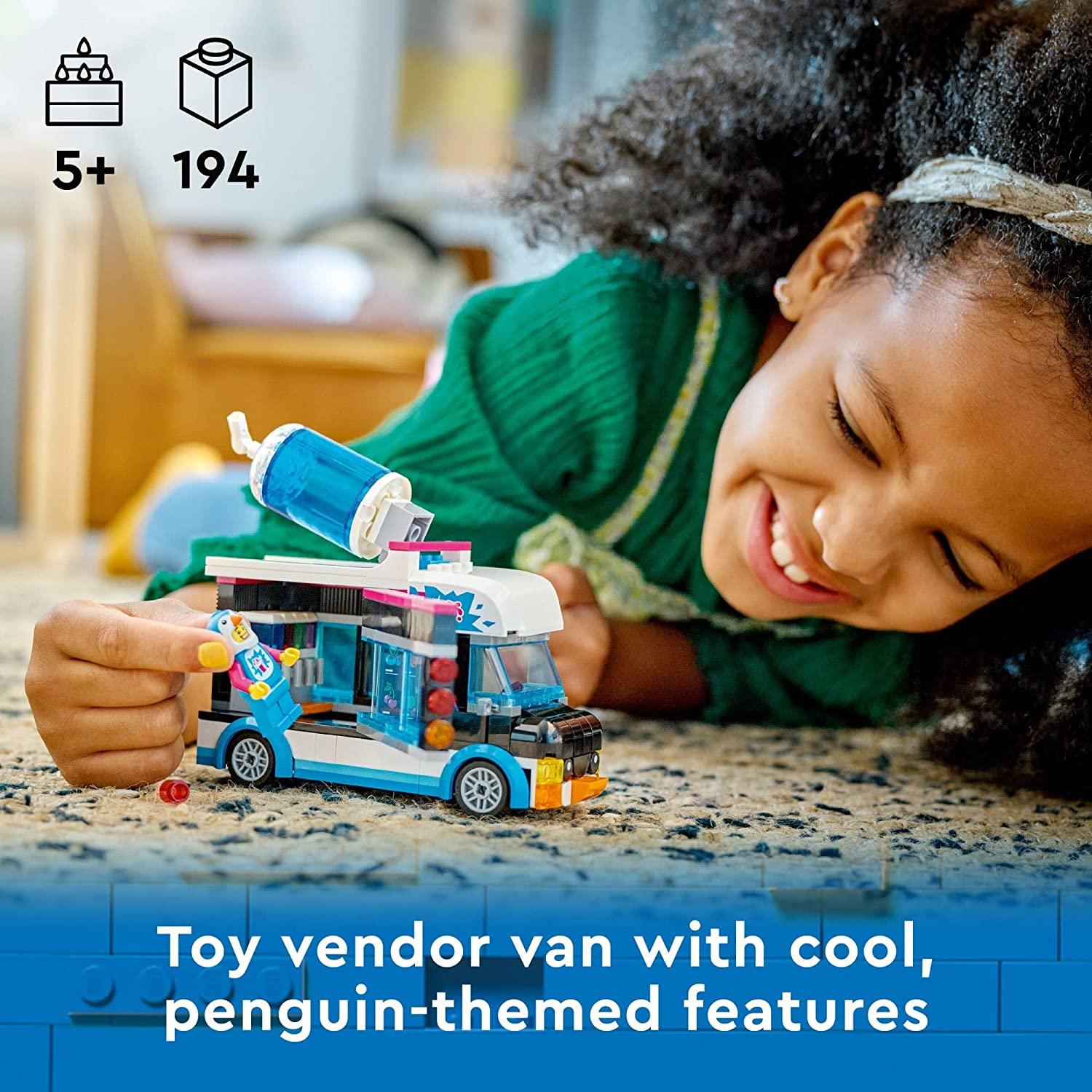 LEGO City 60384 Penguin Slushy Van Building Toy Set (194 Pieces) - BumbleToys - 4+ Years, 5-7 Years, 6+ Years, Bike, Boys, City, EXO, LEGO, Motorcycle, Pre-Order