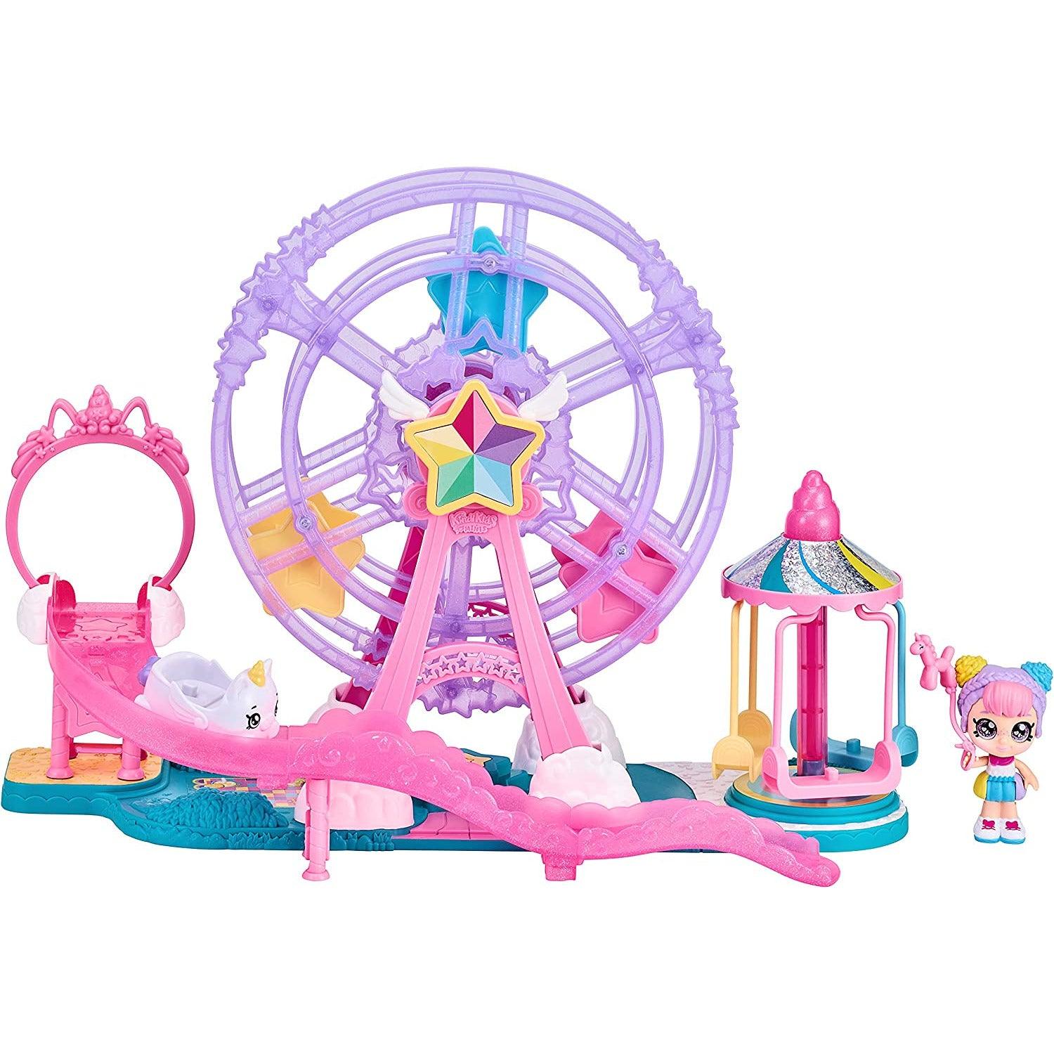 Kindi Kids Minis Collectible Ferris Wheel and Posable Bobble Head Figurine 2pc - BumbleToys - 5-7 Years, Fashion Dolls & Accessories, Girls, Kindi Kids, Pre-Order