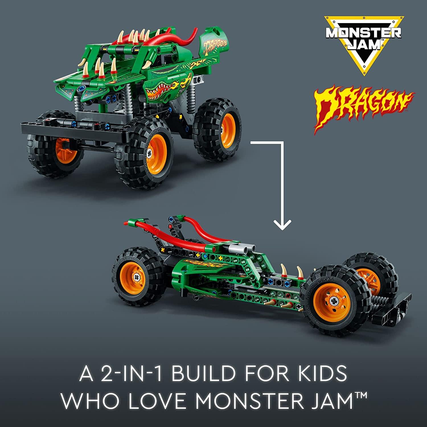 LEGO 42149 Technic Monster Jam Dragon, Monster Truck, 2in1 Racing Pull Back Car Toys for Off Road Stunts - BumbleToys - 18+, 5-7 Years, Boys, LEGO, OXE, Pre-Order, Technic