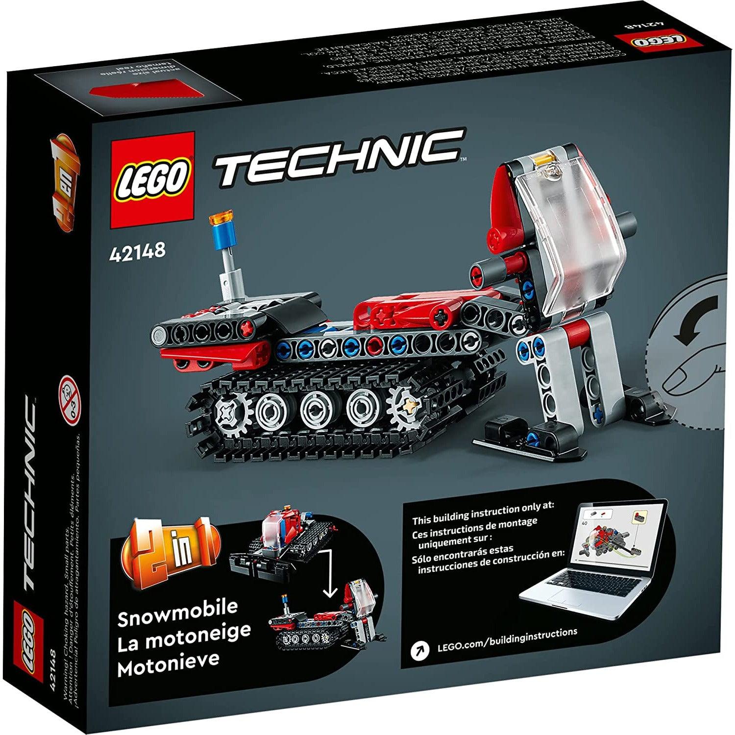 LEGO 42148 Technic Snow Groomer to Snowmobile, 2in1 Vehicle Model Set (178 Pieces)