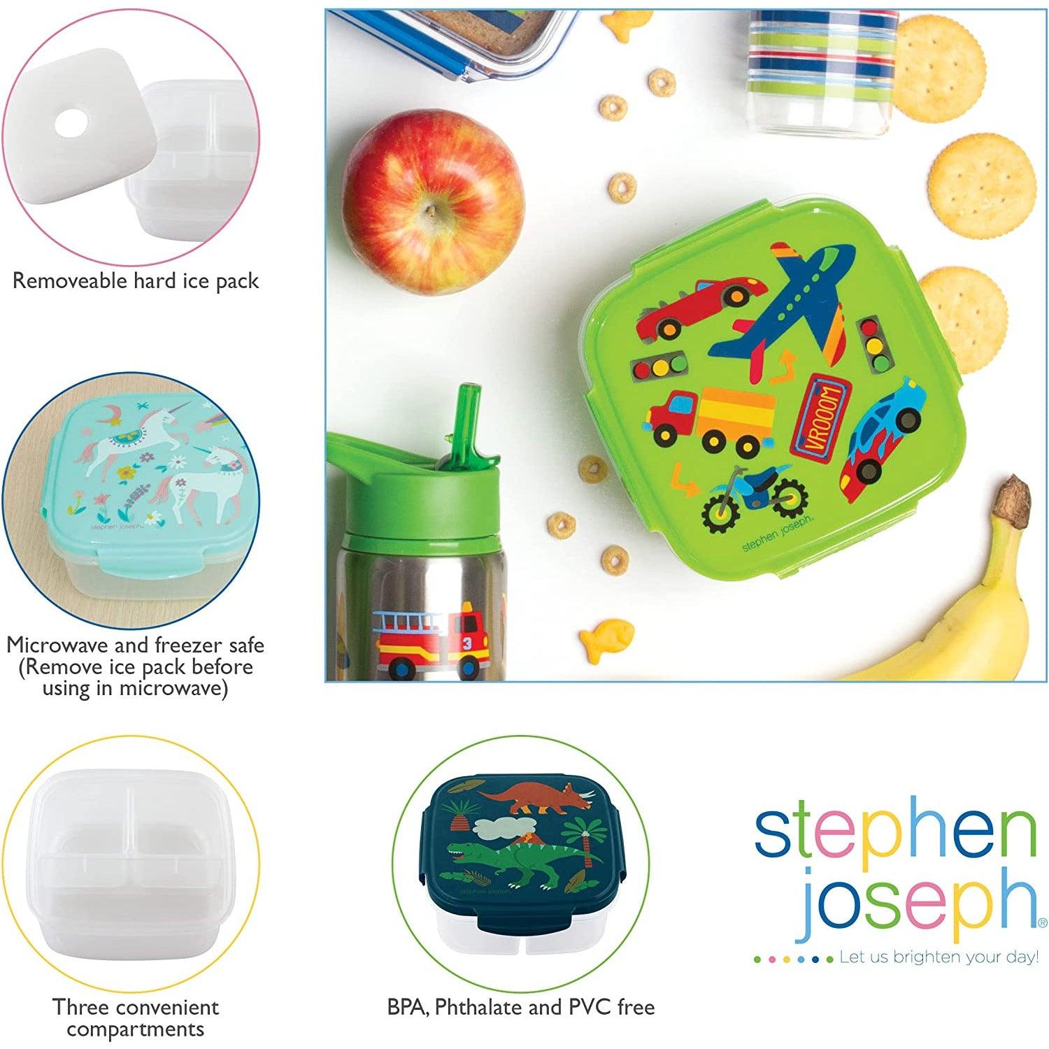 Stephen Joseph Snack Box With Ice Pack Transportation - BumbleToys - 2-4 Years, 5-7 Years, Boys, Cecil, Lunch Box, School Supplies