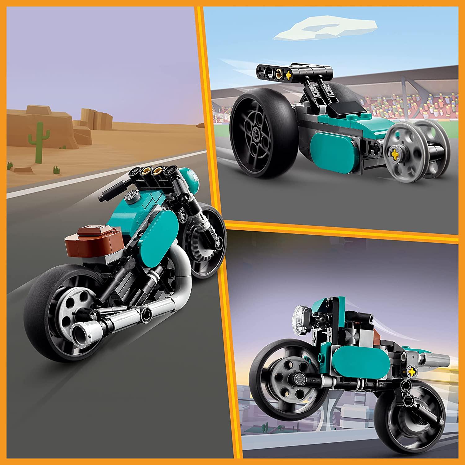 LEGO 31135 Creator 3 in 1 Vintage Motorcycle Set , Classic Motorcycle Toy to Street Bike to Dragster Car - BumbleToys - 8-13 Years, Bike, Boys, Creator 3In1, LEGO, Motorcycle Set, OXE, Pre-Order, Vintage