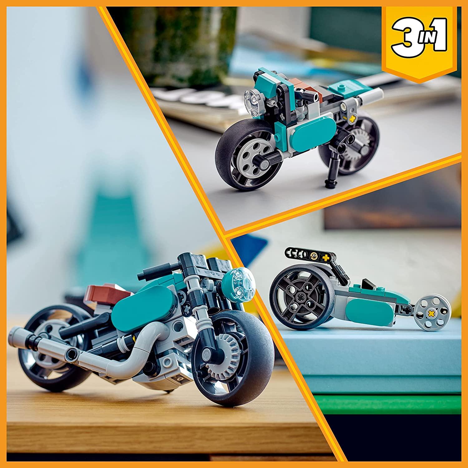 LEGO 31135 Creator 3 in 1 Vintage Motorcycle Set , Classic Motorcycle Toy to Street Bike to Dragster Car - BumbleToys - 8-13 Years, Bike, Boys, Creator 3In1, LEGO, Motorcycle Set, OXE, Pre-Order, Vintage