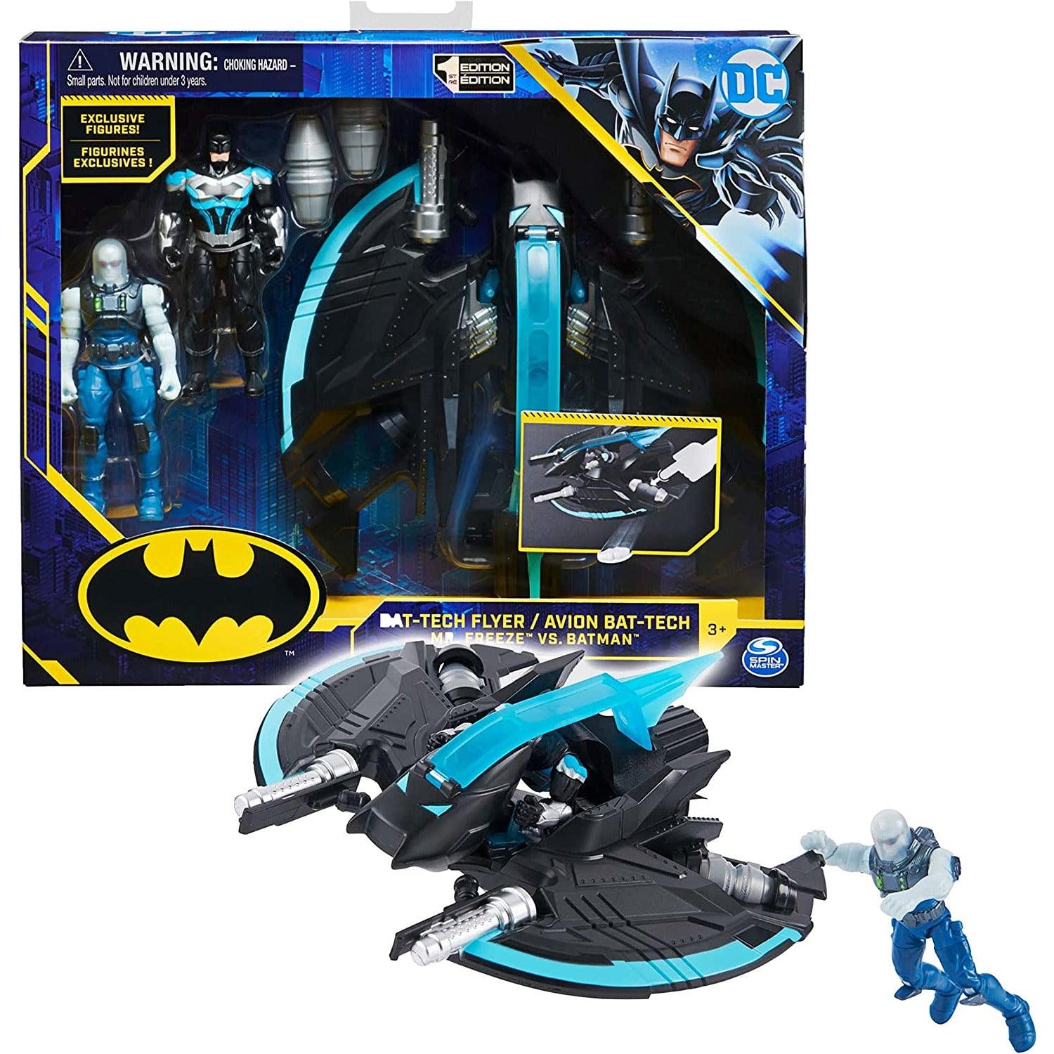 DC Comics Batman Bat-Tech Flyer with 4-inch Exclusive Mr. Freeze and Batman Action Figures - BumbleToys - 5-7 Years, 8+ Years, Action Battling, Arabic Triangle Trading, Avengers, Batman, Boys, DC