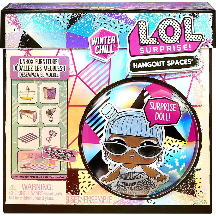 LOL Surprise Winter Chill Hangout Spaces Furniture Playset with Ice Doll, 10+ Surprises with Accessories, For LOL Dollhouse Play - Collectible Toy for Kids, Gift for Girls Boys Ages 4 5 6 7+ Years Old