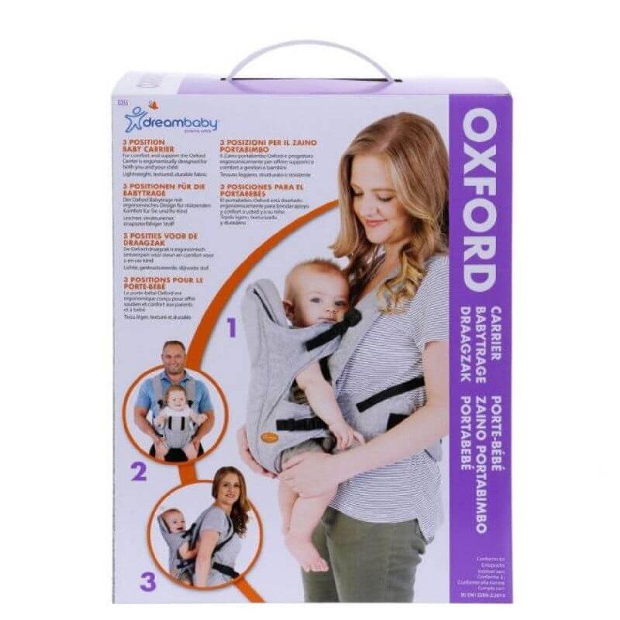 Dreambaby Oxford Ergonomic 3-In-1 Baby Carrier - Grey - BumbleToys - 0-24 Months, Boys, Cecil, Girls