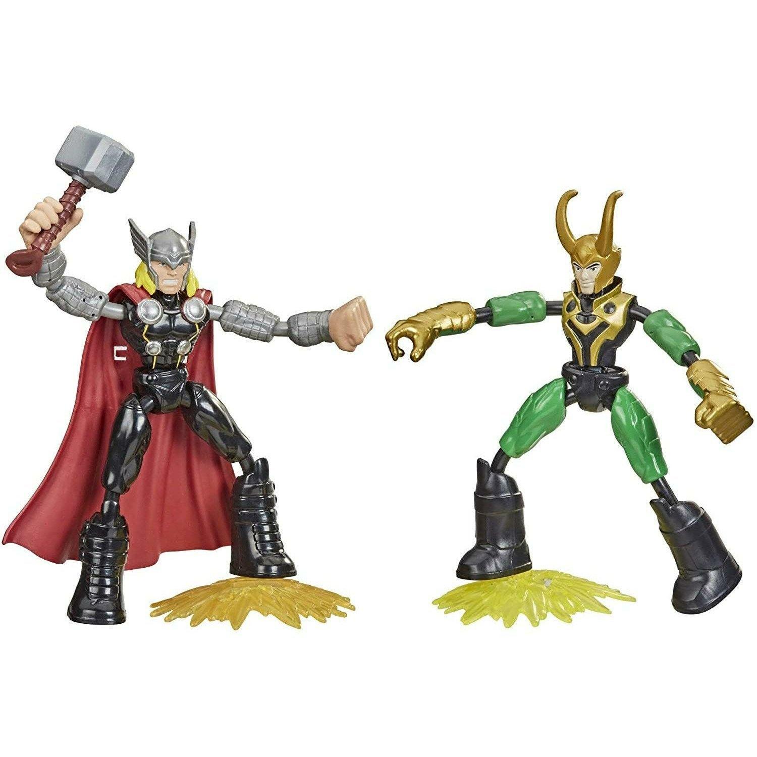 Avengers Marvel Bend and Flex Thor Vs. Loki Action Figure Toys, 6-Inch Flexible Figures, Includes 2 Accessories - BumbleToys - 4+ Years, Boys, Figures, OXE, Pre-Order, Thanos