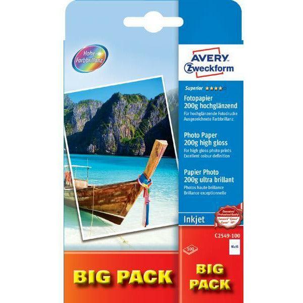 Avery Zweckform C2549-100 Superior Inkjet Photo Paper High-Gloss 10 x 15 / 200 g / 50 Sheets - BumbleToys - 14 Years & Up, 8+ Years, Boys, Girls, Glossy, Photo Paper