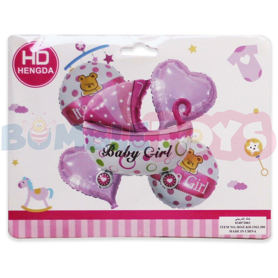 Baby Girl Stroller Helium Balloon Party Accessories Set of 5 PCs