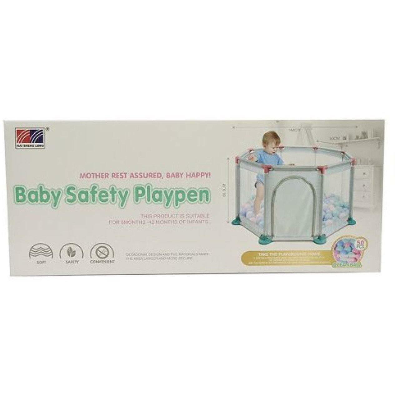 Baby Safety Fence Baby Playpen With 50 Ocean Balls - BumbleToys - 0-24 Months, Baby Saftey & Health, Boys, Girls