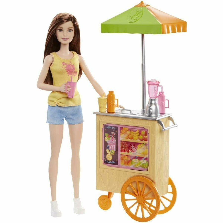 مجموعة لعب باربي Careers Juice Bar مع دمية سمراء