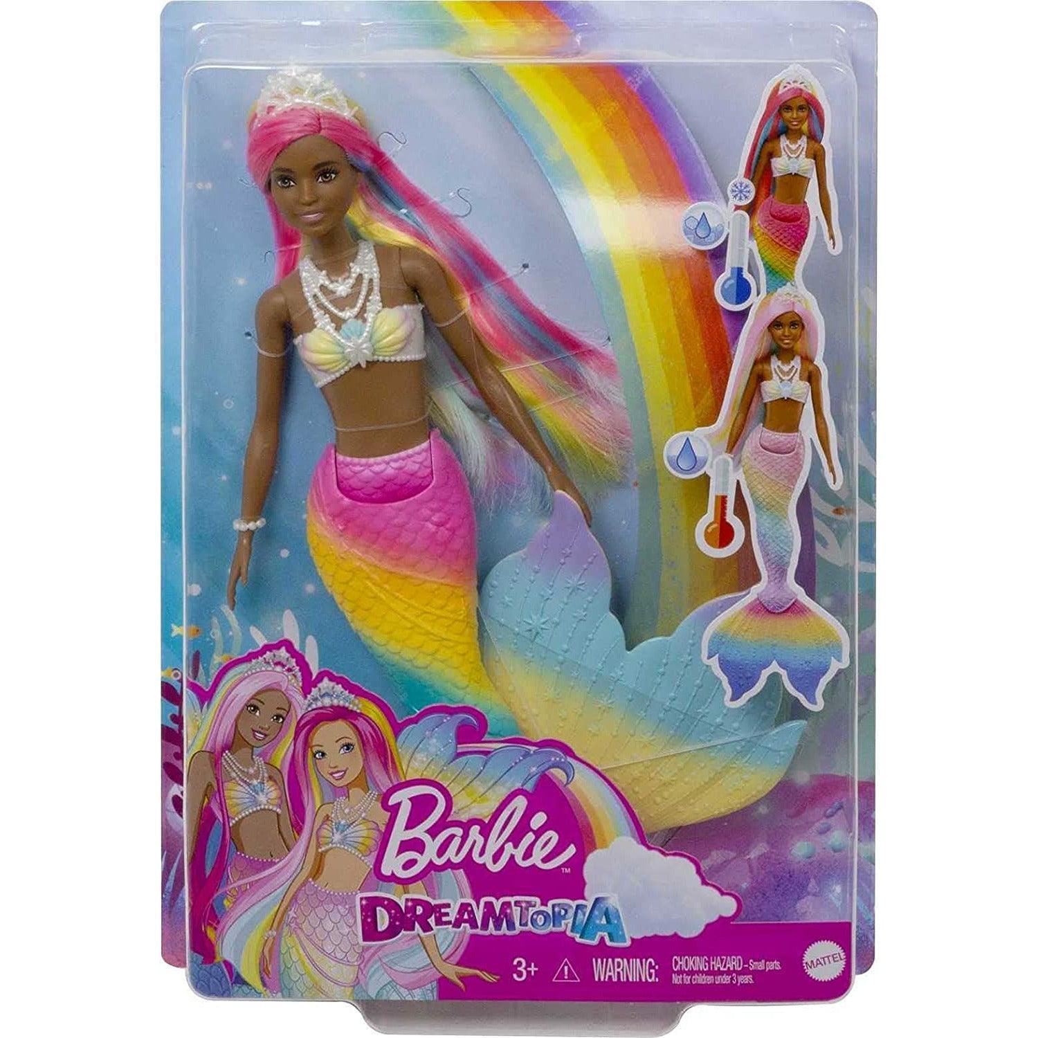 Barbie Dreamtopia Rainbow Magic Mermaid Doll with Rainbow Hair and Water-Activated Color Change Feature - BumbleToys - 5-7 Years, Barbie, Fashion Dolls & Accessories, Girls, Mermaid, Pre-Order