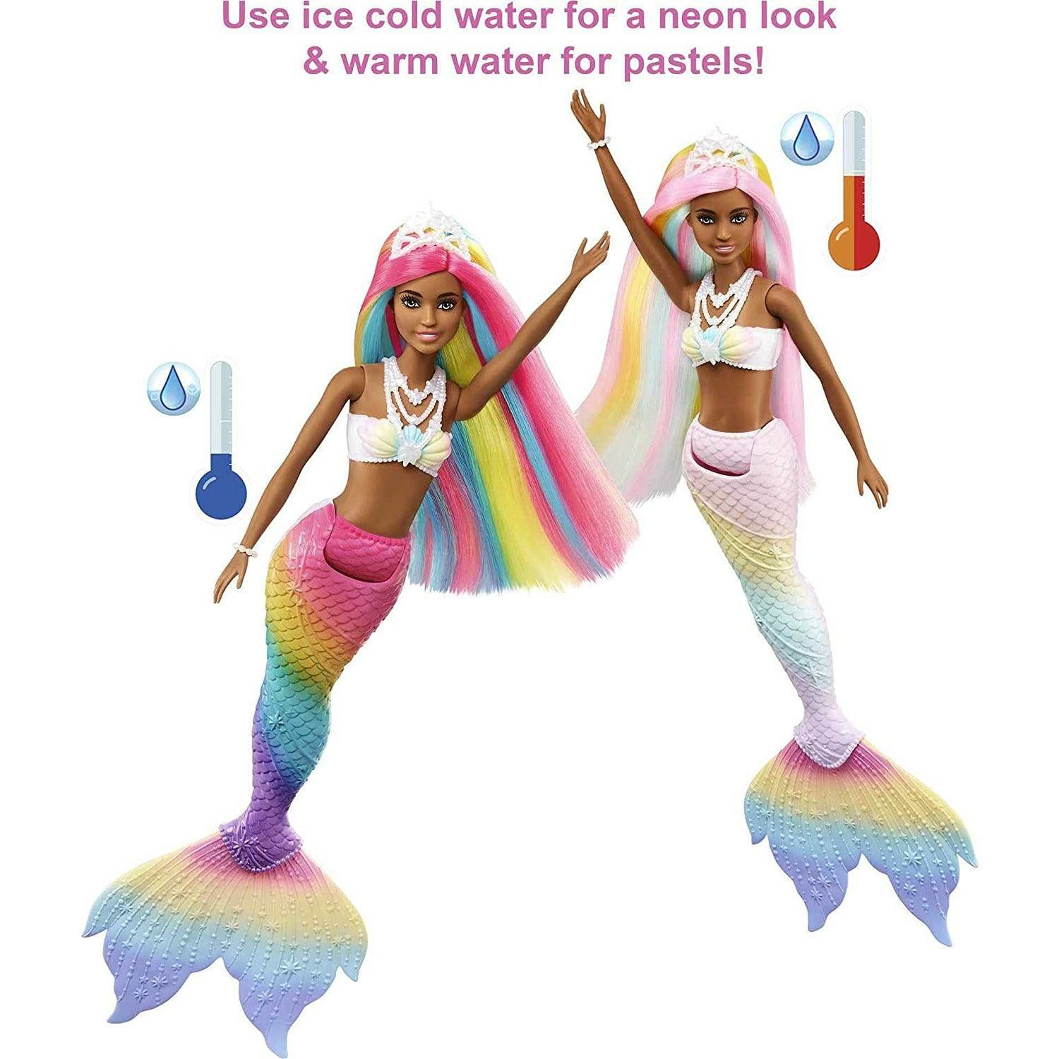 Barbie Dreamtopia Rainbow Magic Mermaid Doll with Rainbow Hair and Water-Activated Color Change Feature - BumbleToys - 5-7 Years, Barbie, Fashion Dolls & Accessories, Girls, Mermaid, Pre-Order