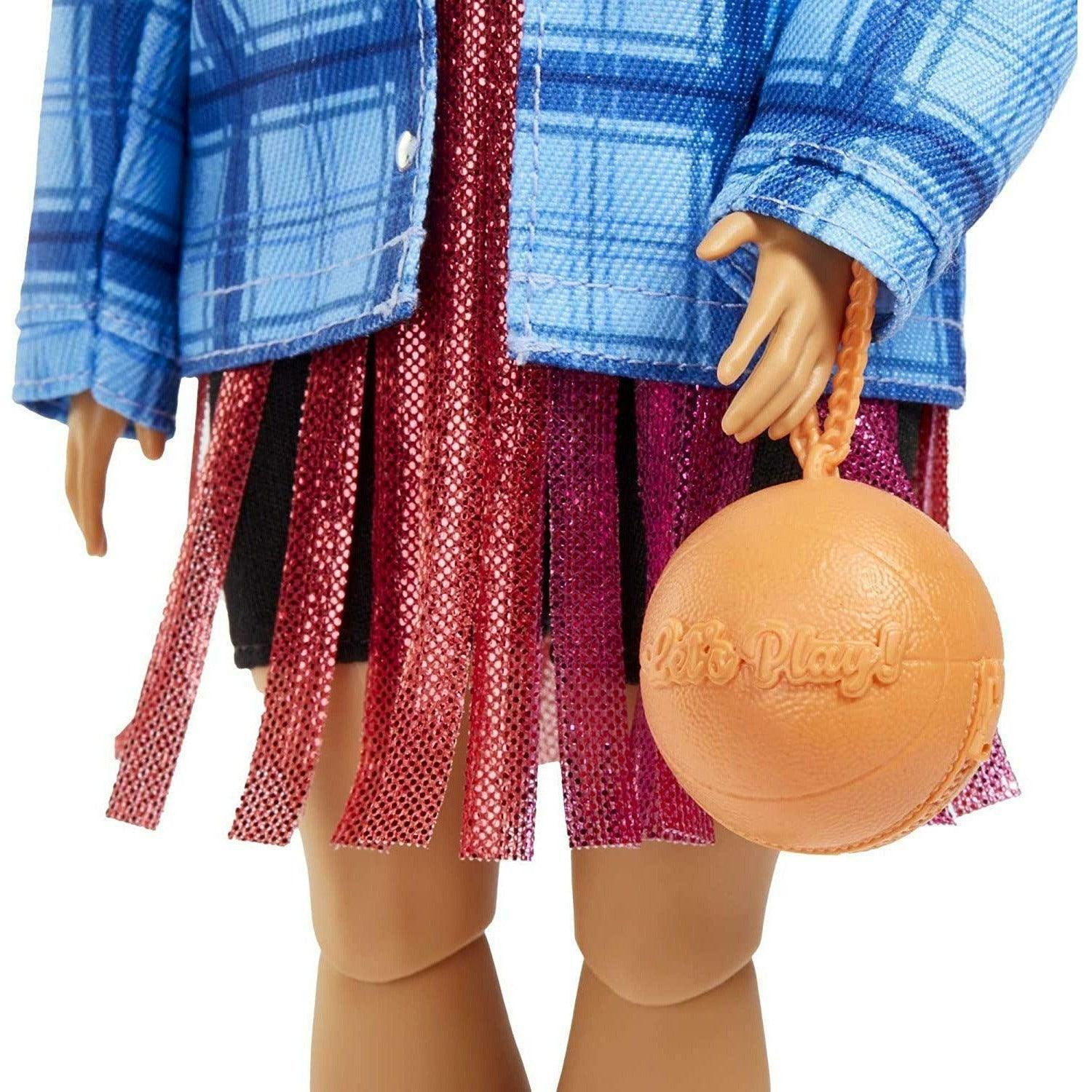 Barbie Extra Doll #13 in Basketball Jersey Dress & Accessories, with Pet Corgi, Extra-Long Crimped Hair with Pink Streaks - BumbleToys - 5-7 Years, Barbie, Dolls, Fashion Dolls & Accessories, Girls, OXE, Pre-Order