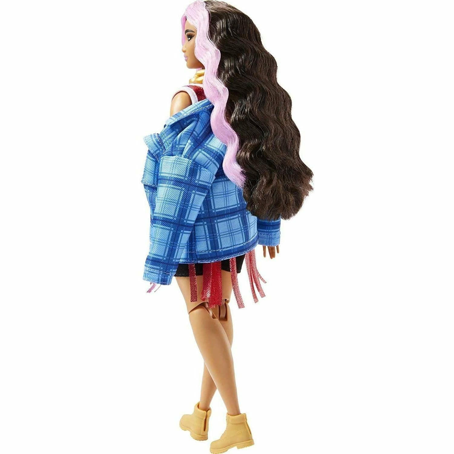 Barbie Extra Doll #13 in Basketball Jersey Dress & Accessories, with Pet Corgi, Extra-Long Crimped Hair with Pink Streaks - BumbleToys - 5-7 Years, Barbie, Dolls, Fashion Dolls & Accessories, Girls, OXE, Pre-Order