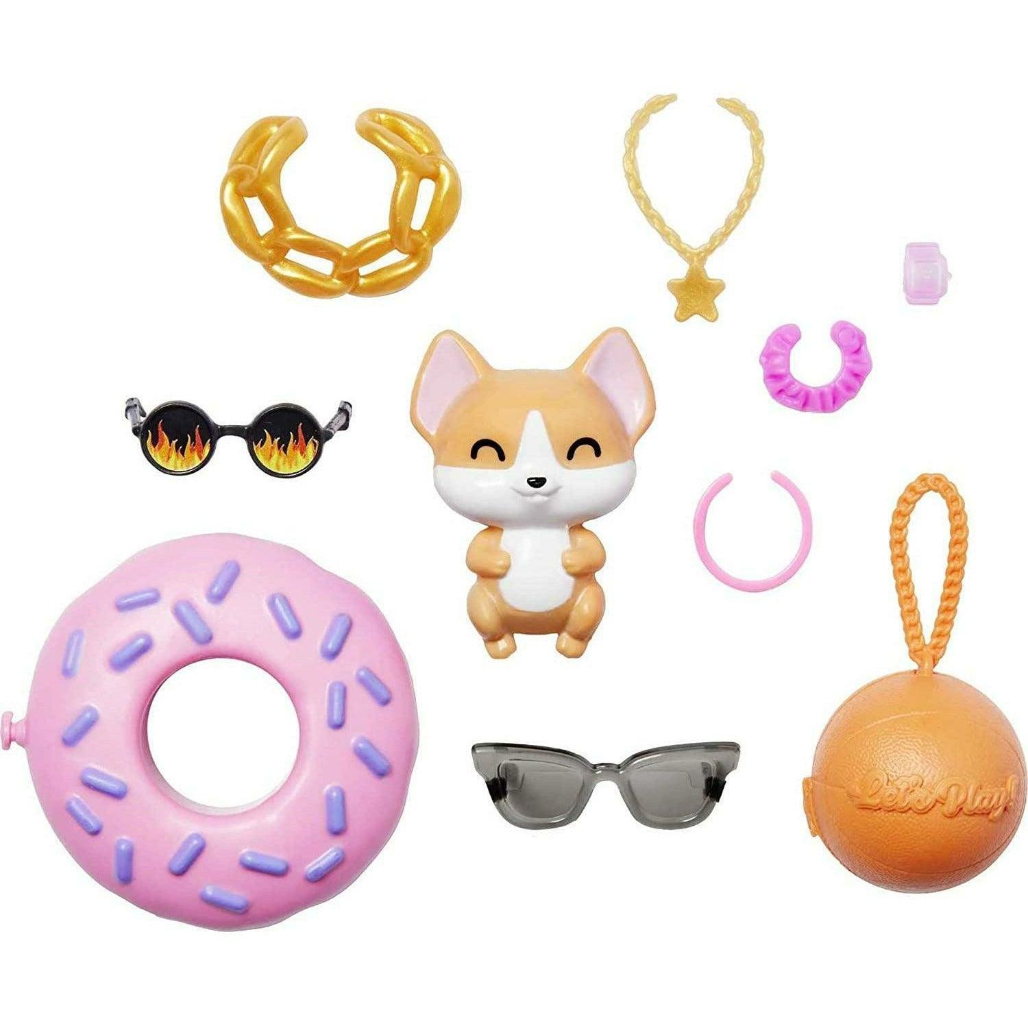 Barbie Extra Doll #13 in Basketball Jersey Dress & Accessories, with Pet Corgi, Extra-Long Crimped Hair with Pink Streaks - BumbleToys - 5-7 Years, Barbie, Dolls, Fashion Dolls & Accessories, Girls, OXE, Pre-Order