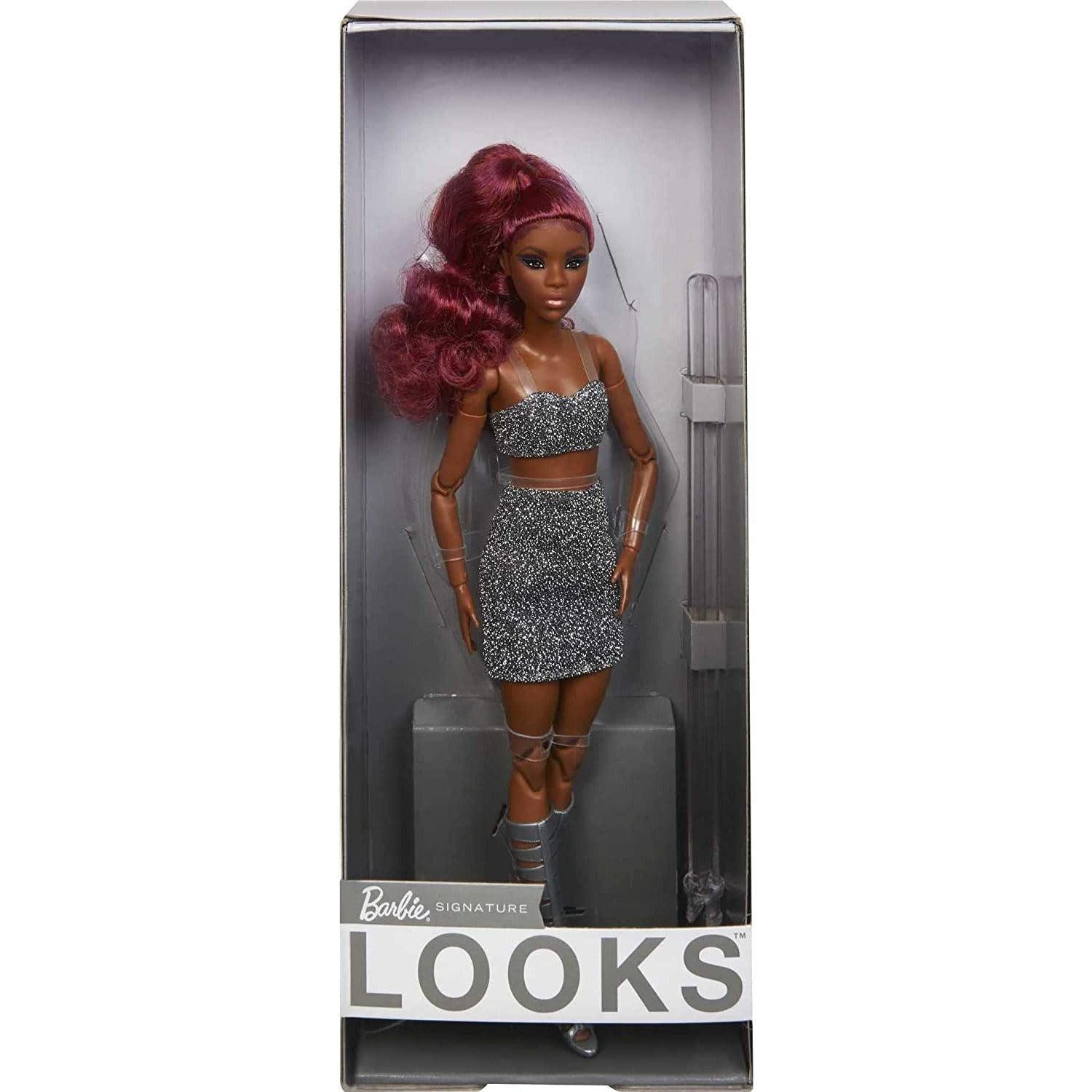 Barbie Signature Barbie Looks Doll (Petite, Red Hair) Fully Posable Fashion Doll Wearing Glittery Crop Top & Skirt - BumbleToys - 5-7 Years, Barbie, Fashion Dolls & Accessories, Girls, Pre-Order