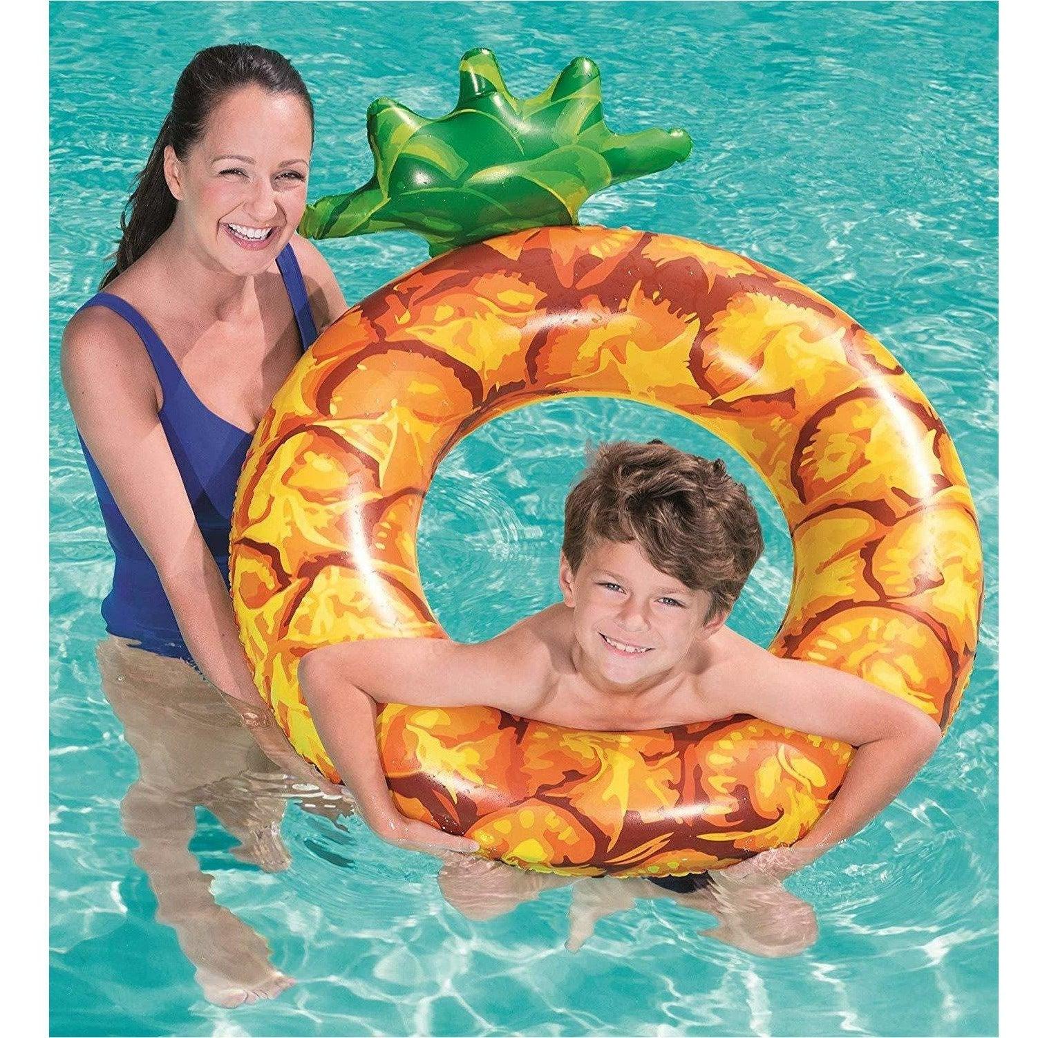 Bestway 36121 Pineapple Printed Inflatable Swim Ring - BumbleToys - 8-13 Years, Boys, Eagle Plus, Floaters, Girls, Sand Toys Pools & Inflatables