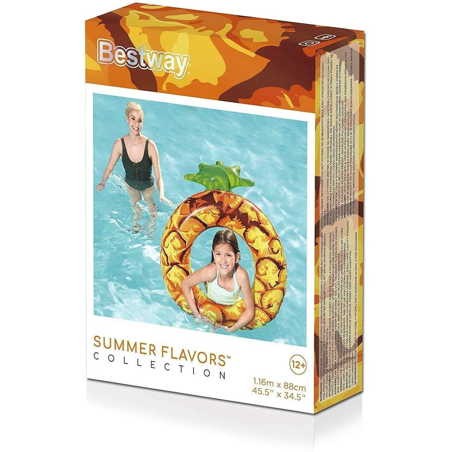 Bestway 36121 Pineapple Printed Inflatable Swim Ring - BumbleToys - 8-13 Years, Boys, Eagle Plus, Floaters, Girls, Sand Toys Pools & Inflatables