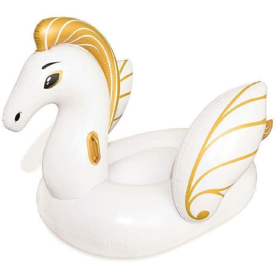 Bestway 41118 Pegasus Shaped Inflatable Ride-On Float - White & Gold ...