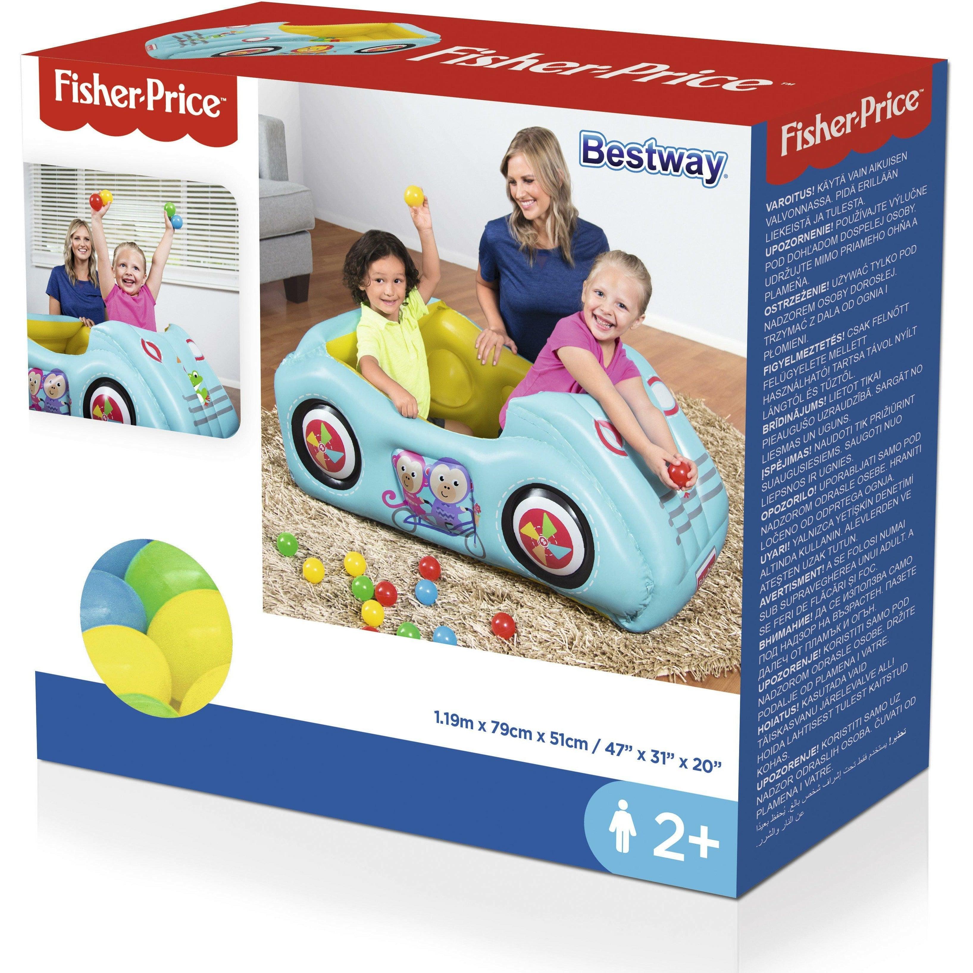 Bestway 93535 Fisher-Price Racing Car Shaped Inflatable Ball Pit For Kids - BumbleToys - 8-13 Years, Boys, Girls, Sand Toys Pools & Inflatables, Toy House