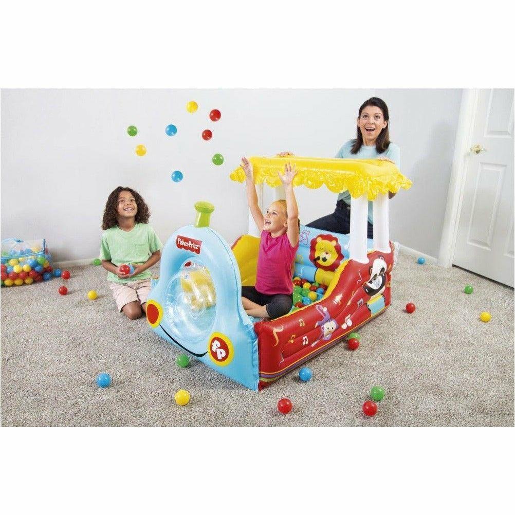 Bestway 93537 Fisher-Price Train Shaped Inflatable Ball Pit For Kids - BumbleToys - 8-13 Years, Boys, Girls, Sand Toys Pools & Inflatables, Toy House