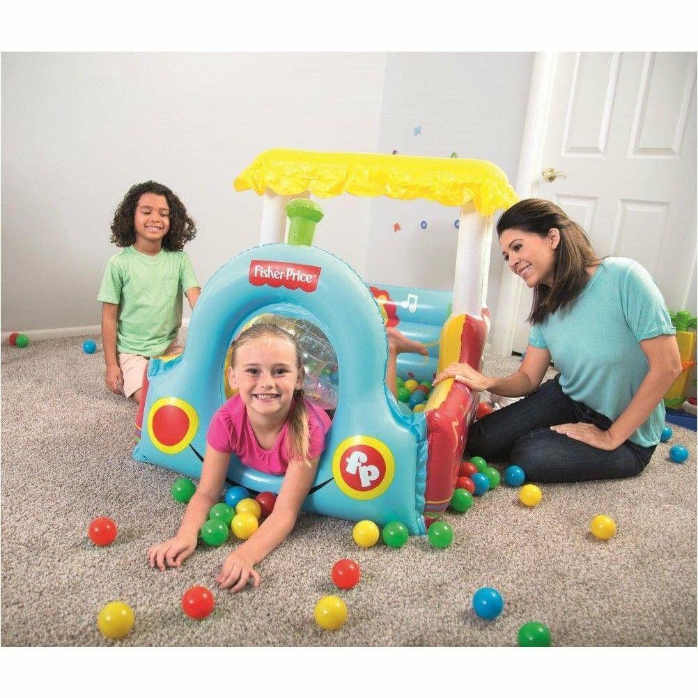 Bestway 93537 Fisher-Price Train Shaped Inflatable Ball Pit For Kids - BumbleToys - 8-13 Years, Boys, Girls, Sand Toys Pools & Inflatables, Toy House
