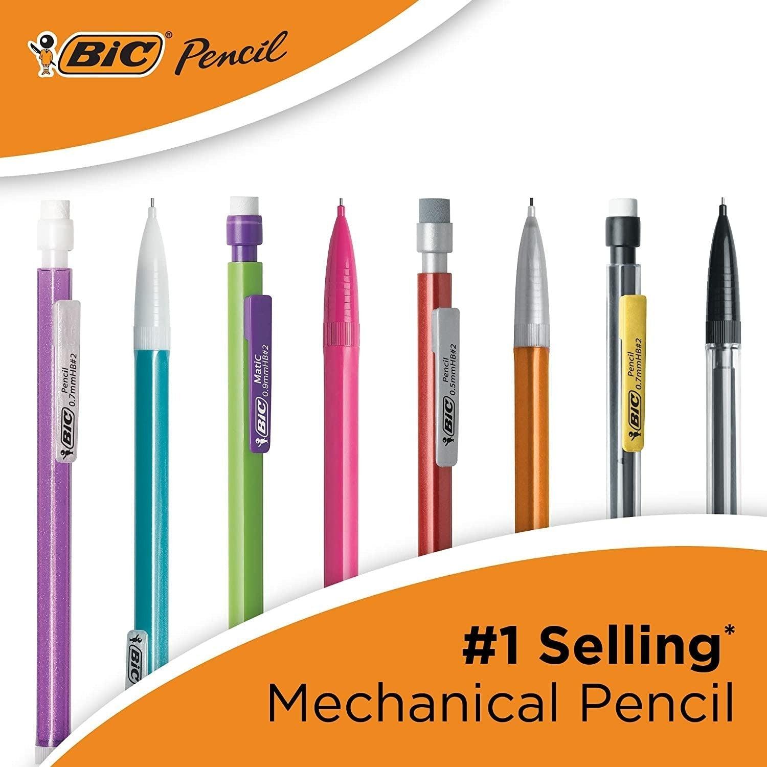 BIC Xtra-Sparkle Mechanical Pencil, Medium Point (0.7 mm), 24-Count, Refillable Design for Long-Lasting Use - BumbleToys - 5-7 Years, Drawing & Painting, Pencil, School Supplies, Stationery & Stickers