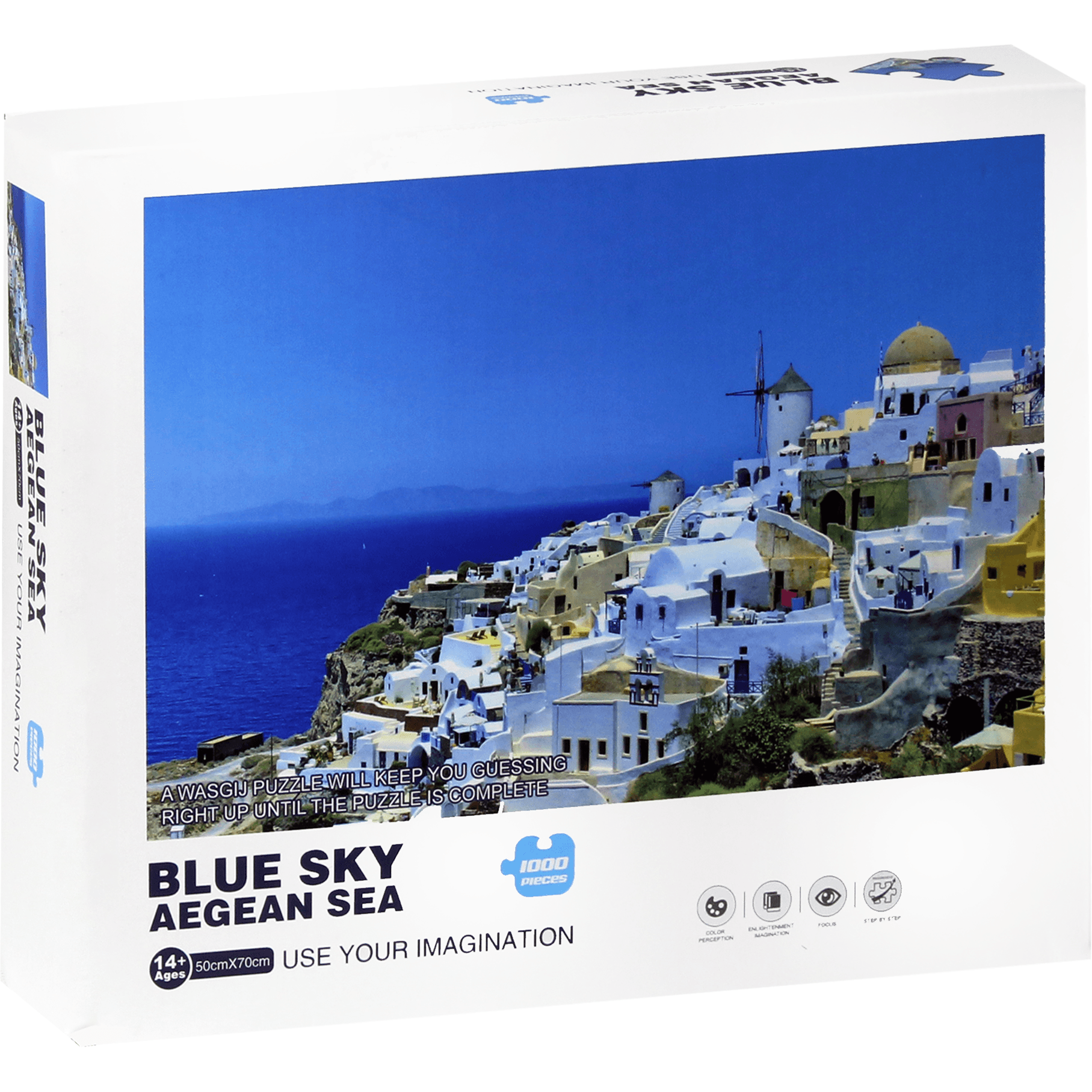 Blue Sky Aegean Sea Jigsaw Puzzle 1000 Pieces - BumbleToys - 14 Years & Up, 8+ Years, Boys, Girls, Puzzle & Board & Card Games, Puzzles & Jigsaws, Toy Land