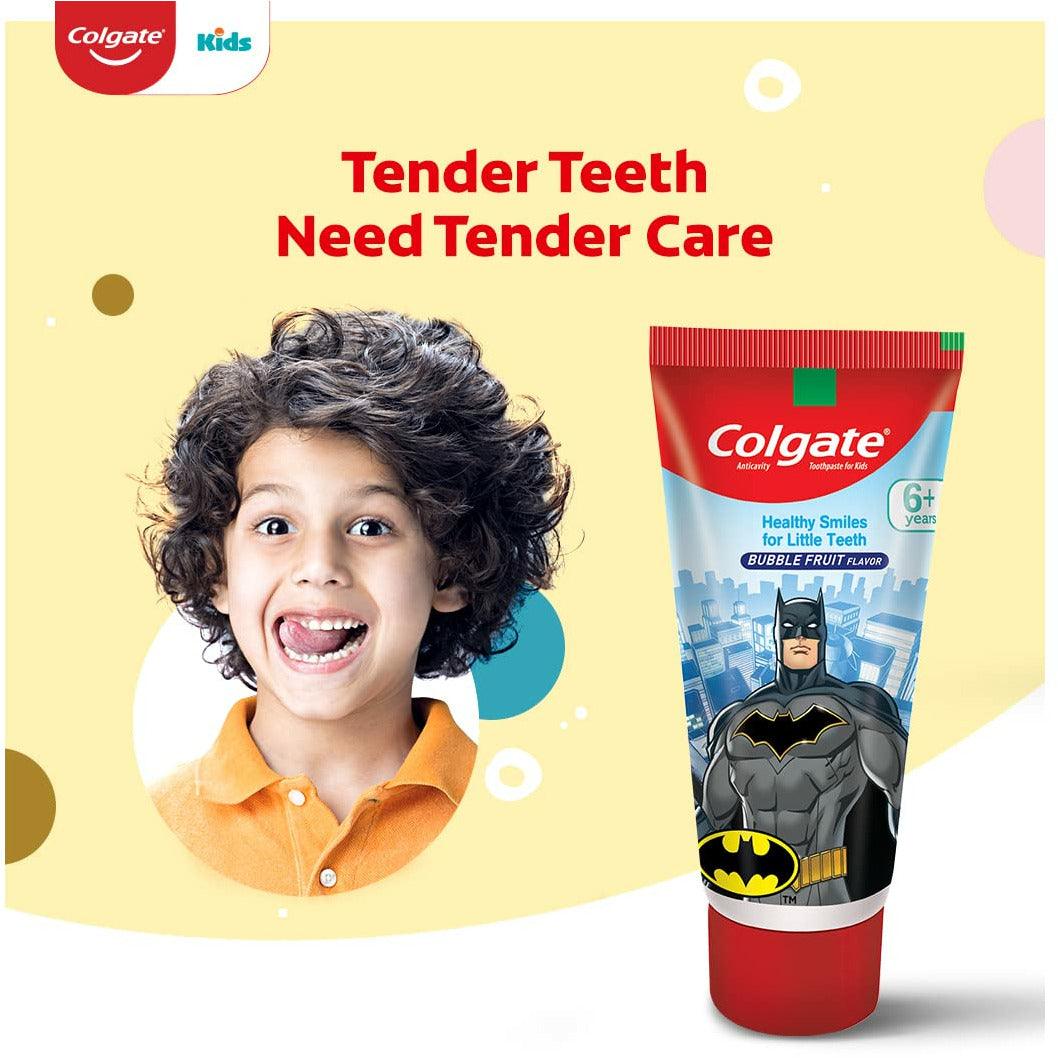 Colgate Kids Bubble Fruit Gel Toothpaste - Batman - BumbleToys - 5-7 Years, Avengers, Baby Saftey & Health, Batman, Boys