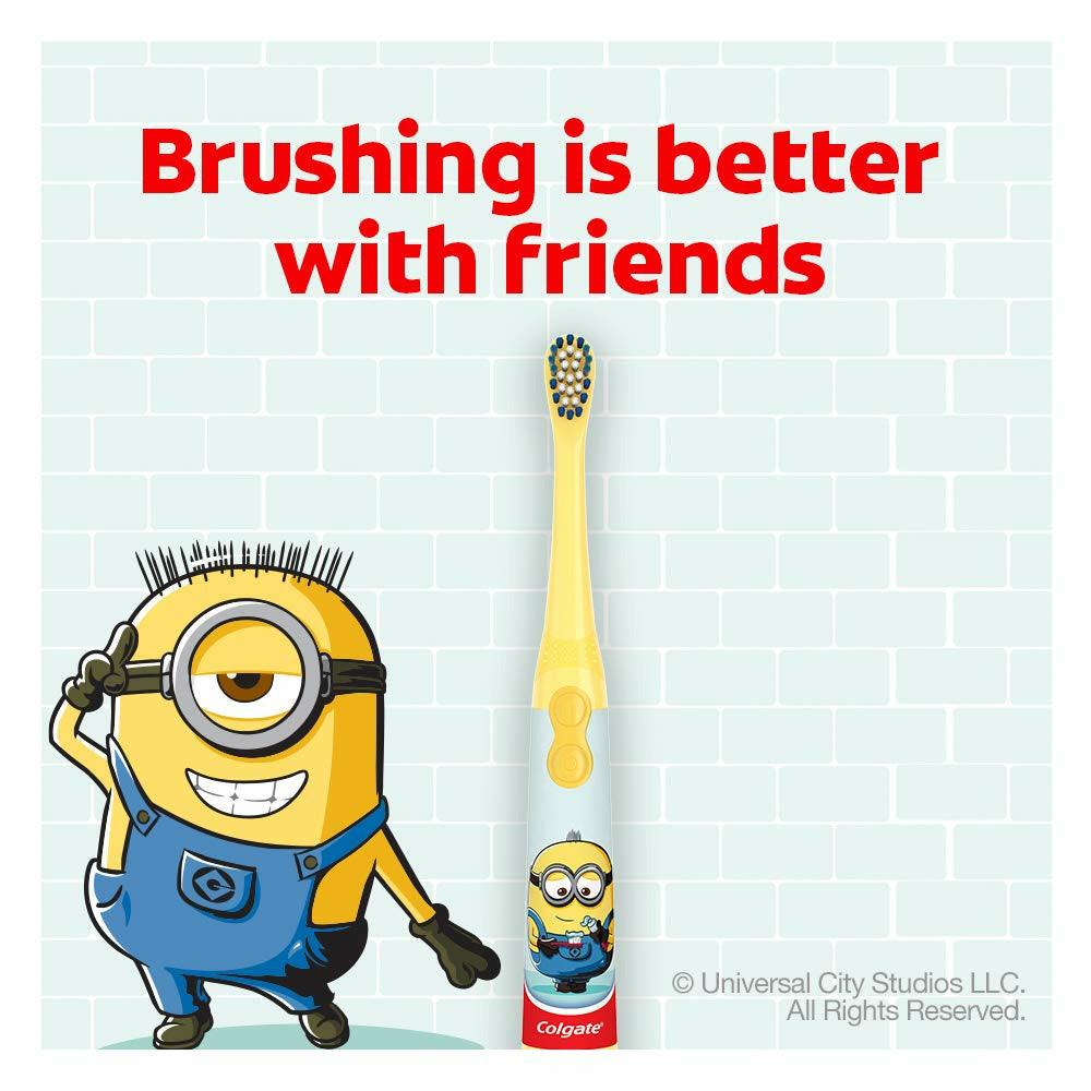 Colgate Kids Electric Battery Powered Toothbrush - Minions - BumbleToys - 5-7 Years, Baby Saftey & Health, Boys, Minions, Toothbrush