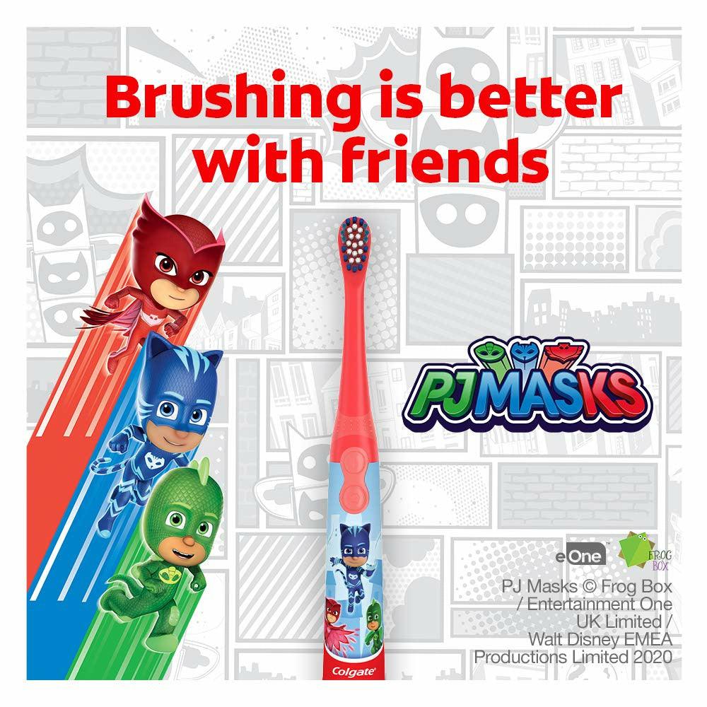 Colgate, Kids  Extra Soft Bristles Color May Vary, 1 Battery Powered Toothbrush Pj Masks - BumbleToys - 5-7 Years, Baby Saftey & Health, Boys, Girls, Pj Masks, Toothbrush