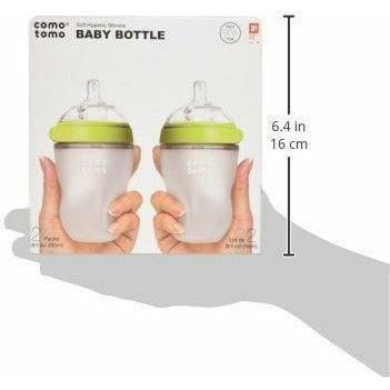 Comotomo Baby Bottle, Green, 8 Ounce (2 Count) - BumbleToys - 0-24 Months, Babies, Baby Saftey & Health, Boys, Comotomo, Feeding Bottle, Girls, Pre-Order, Water Bottle