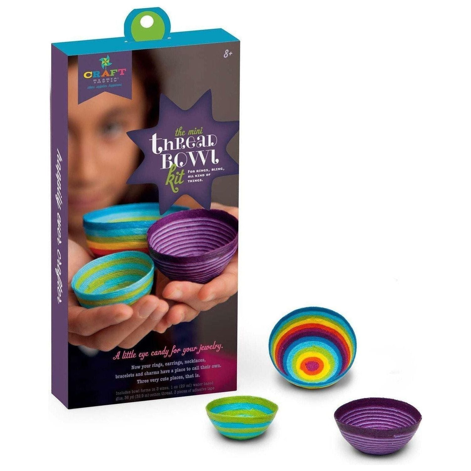 Craft Tastic Mini Thread Bowls Kit - BumbleToys - 8-13 Years, Boys, Eagle Plus, Girls, Make & Create