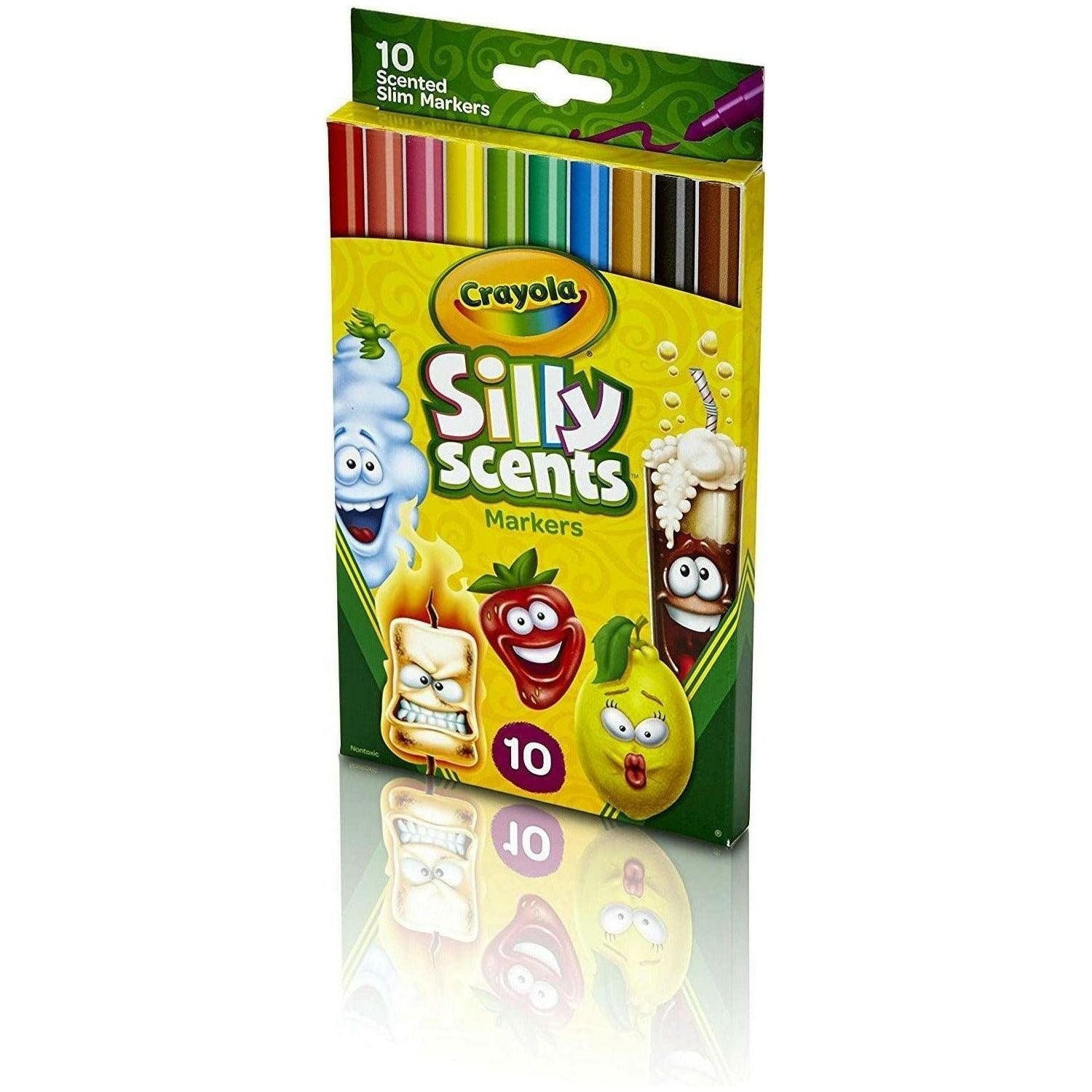 Crayola 58-5071 Silly Scents Fine Line Washable Markers, Single, Multi-Colour, 10 - BumbleToys - 5-7 Years, Boys, Drawing & Painting, Eagle Plus, Girls