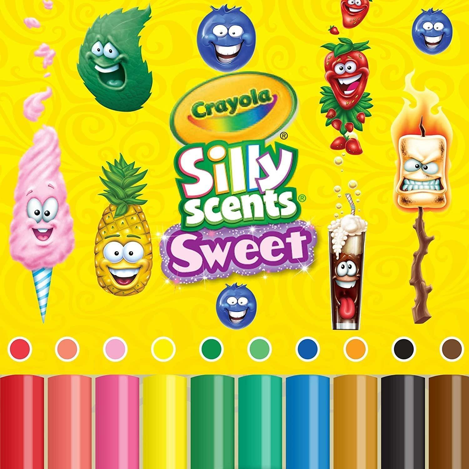 Crayola 58-5071 Silly Scents Fine Line Washable Markers, Single, Multi-Colour, 10 - BumbleToys - 5-7 Years, Boys, Drawing & Painting, Eagle Plus, Girls