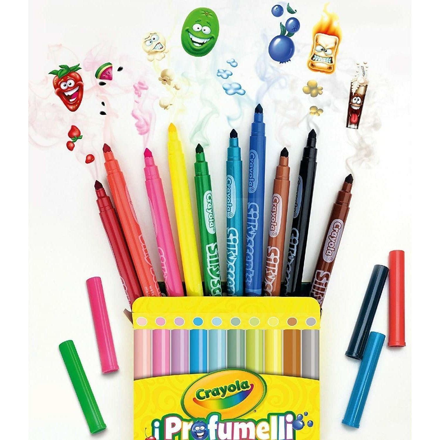 Crayola 58-5071 Silly Scents Fine Line Washable Markers, Single, Multi-Colour, 10 - BumbleToys - 5-7 Years, Boys, Drawing & Painting, Eagle Plus, Girls