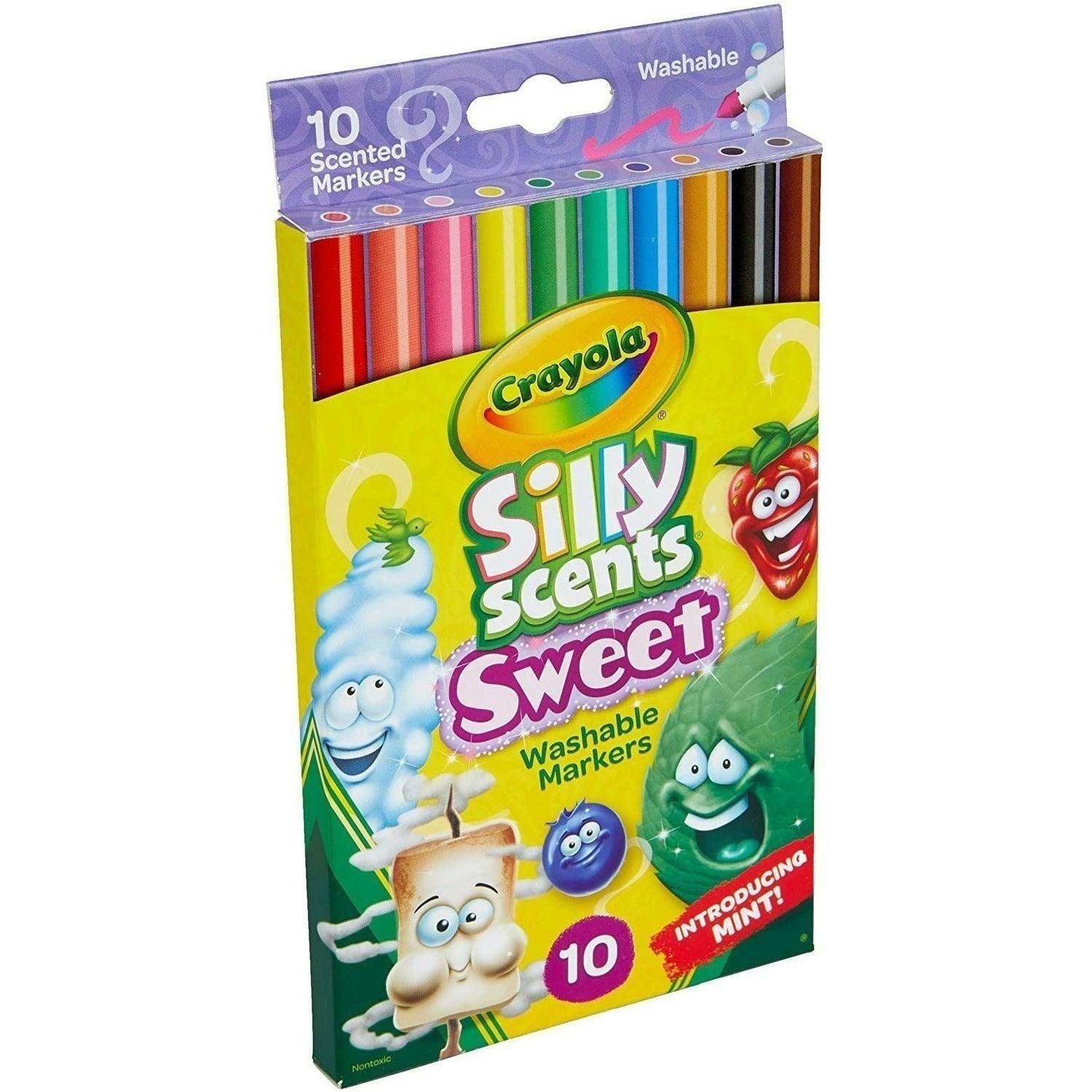 Crayola 58-5071 Silly Scents Fine Line Washable Markers, Single, Multi-Colour, 10 - BumbleToys - 5-7 Years, Boys, Drawing & Painting, Eagle Plus, Girls