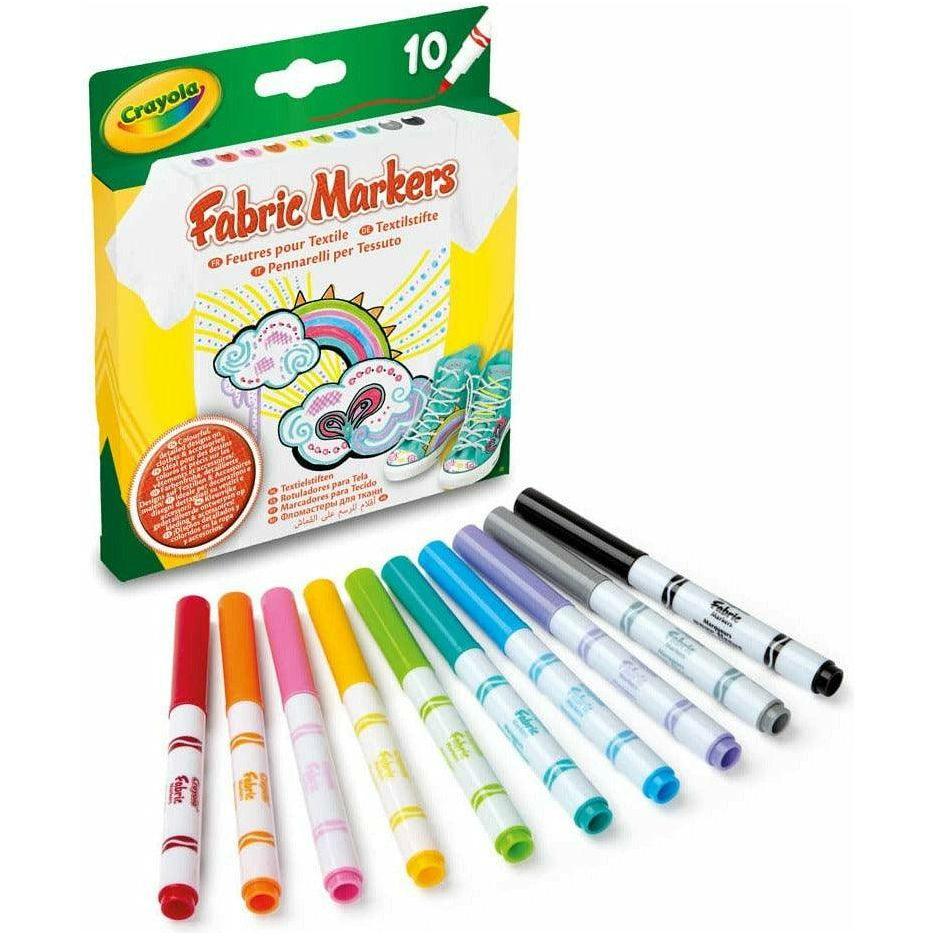CRAYOLA 58-8633 Fabric Markers 10 Pcs - BumbleToys - 4+ Years, 5-7 Years, Boys, Drawing & Painting, Eagle Plus, Girls