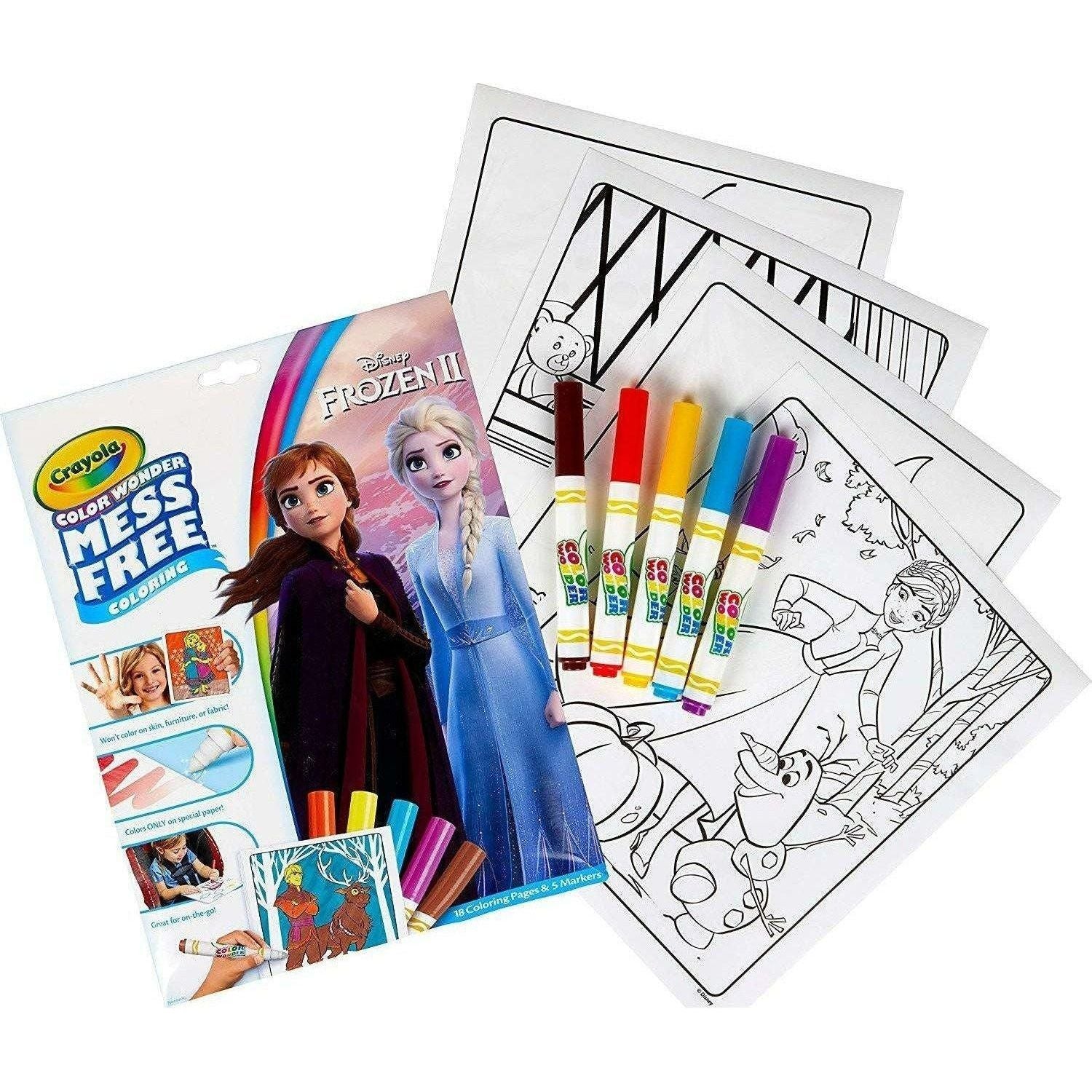 Crayola Color Wonder Frozen Coloring Book & Markers, Mess Free Coloring Gift for Kids - BumbleToys - 5-7 Years, Drawing & Painting, Frozen, Girls
