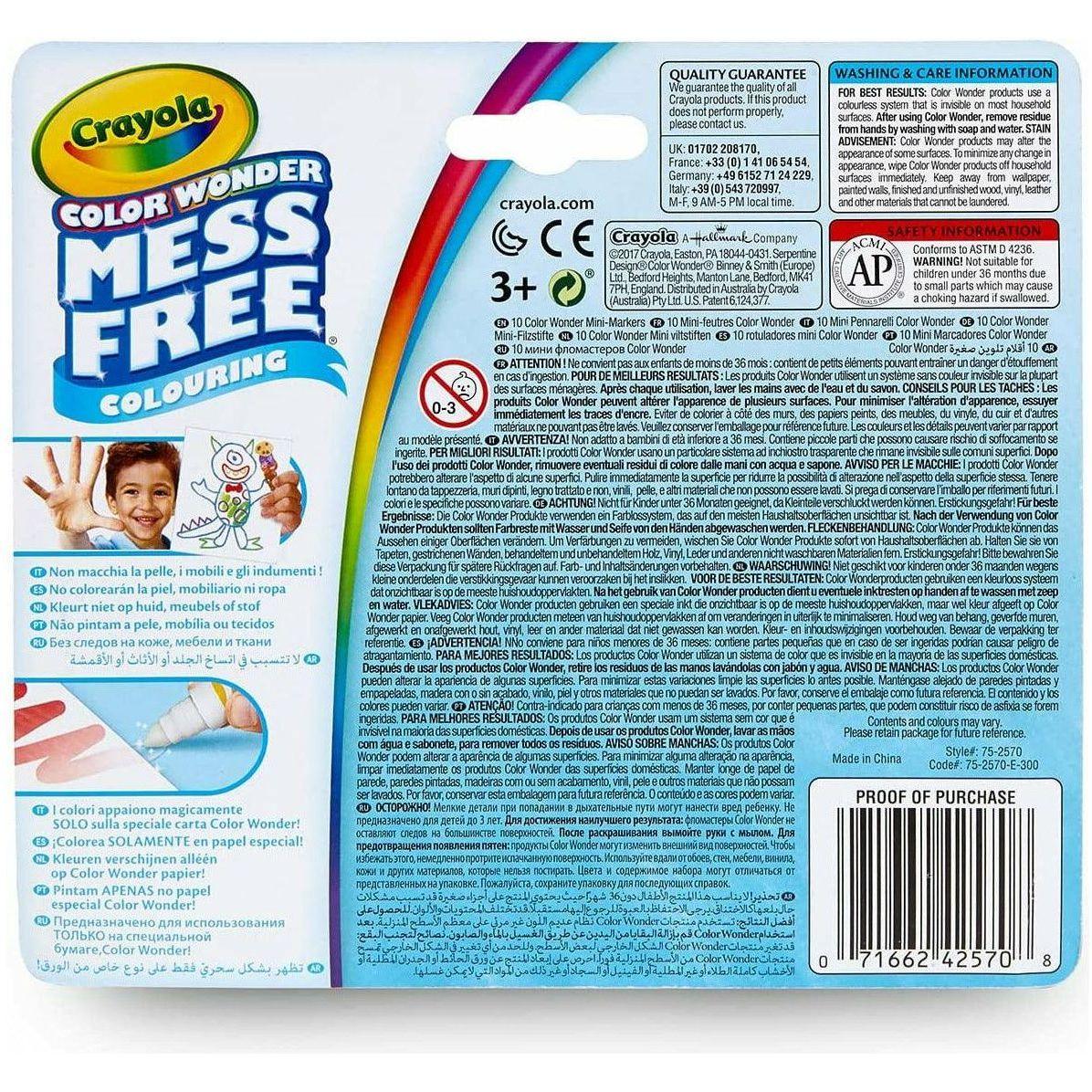 Crayola Color Wonder Mess Free Markers - 10 Pieces - BumbleToys - 3+ years, Boys, Drawing & Painting, Girls